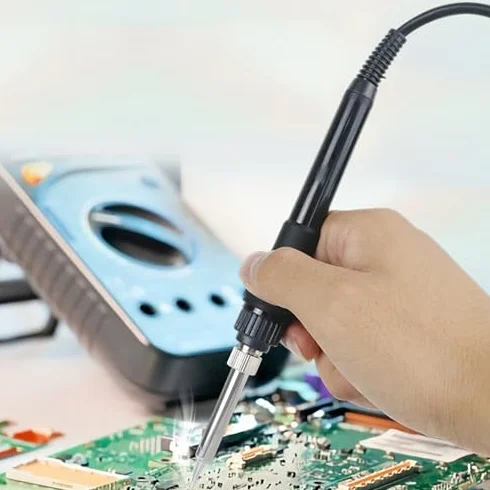 Stacja lutownicza, lutownica i pistolet na gorące powietrze z wyświetlaczem cyfrowym, do napraw elektronicznych, precyzyjnego lutowania i przeróbek