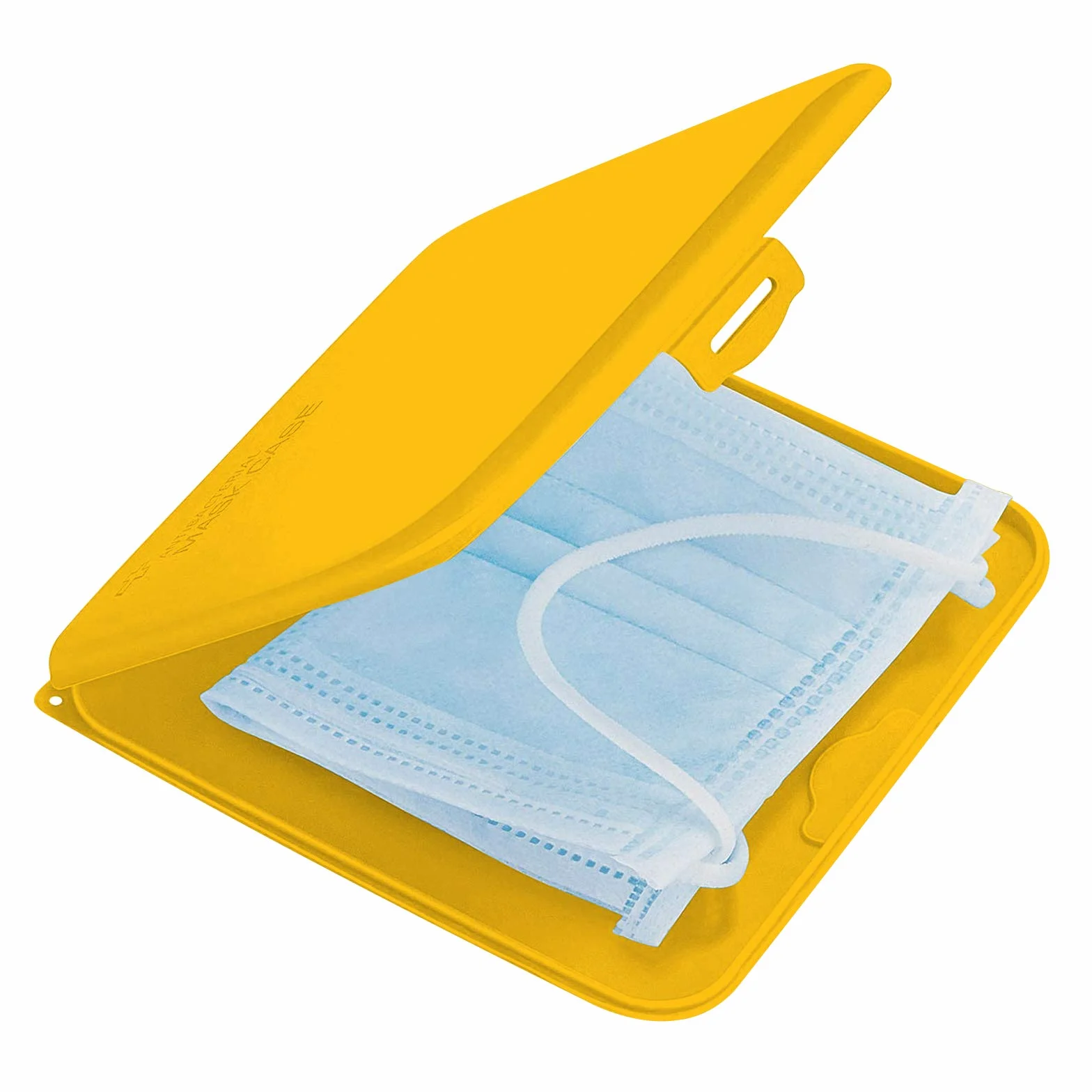 TBOC Etui na maskę – Quatratic Slim Box [żółty] do przechowywania masek, przenośny organizer z twardego tworzywa sztucznego, do jednorazowych masek, lekki i wielokrotnego użytku, do ochrony przed