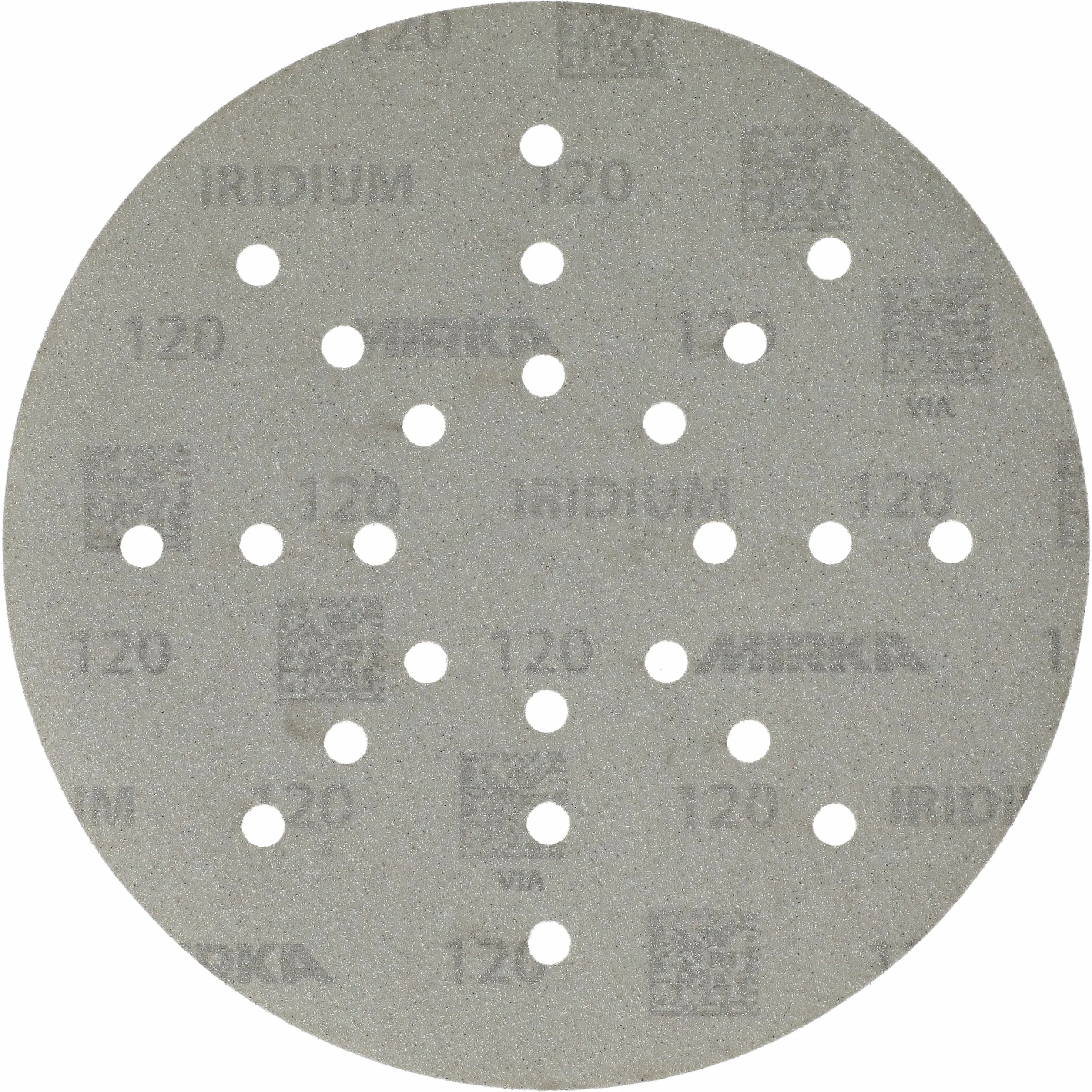 Mirka papier ścierny Iridium 225 mm 24 otwory rzep P120 25 szt | Do szlifierek do suchej zabudowy szlifowanie farb szpachli podkładów drewna stali materiałów mineralnych