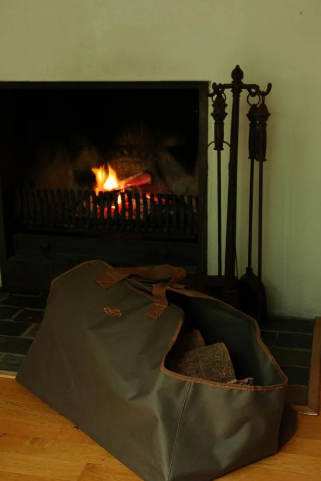 Esschert Design Torba na drewno kominkowe zielona 59x40x39 cm