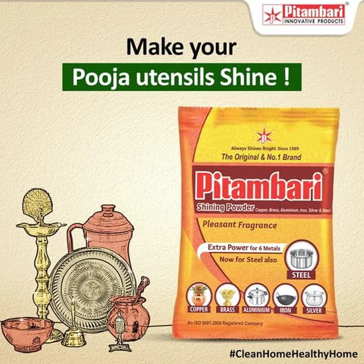 Pitambari Shining Powder - 200 g (opakowanie 3) - India