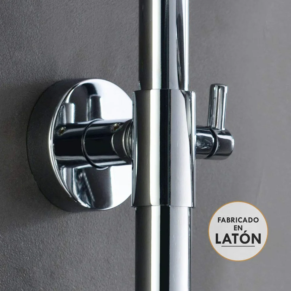 Kibath L455521 kolumna prysznicowa termostat okrągła armatura wylewka Plus, chrom błyszczący