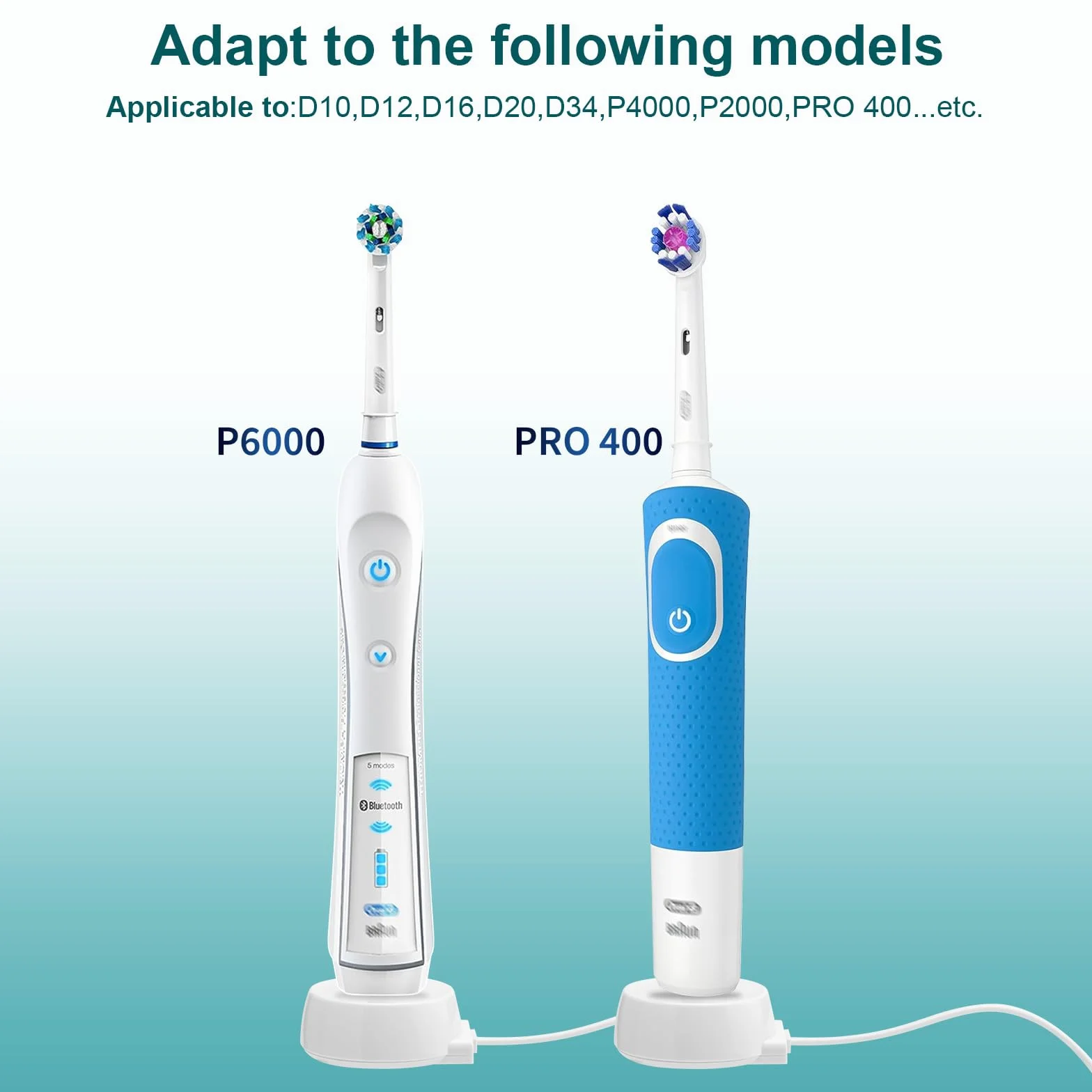 Ładunki do Oral-B Pro Series 3 Plus/1 Plus, Vitality, Pro 3500/3000, iO3, iO4, iO5, iO6 Szczotki Do Zębów