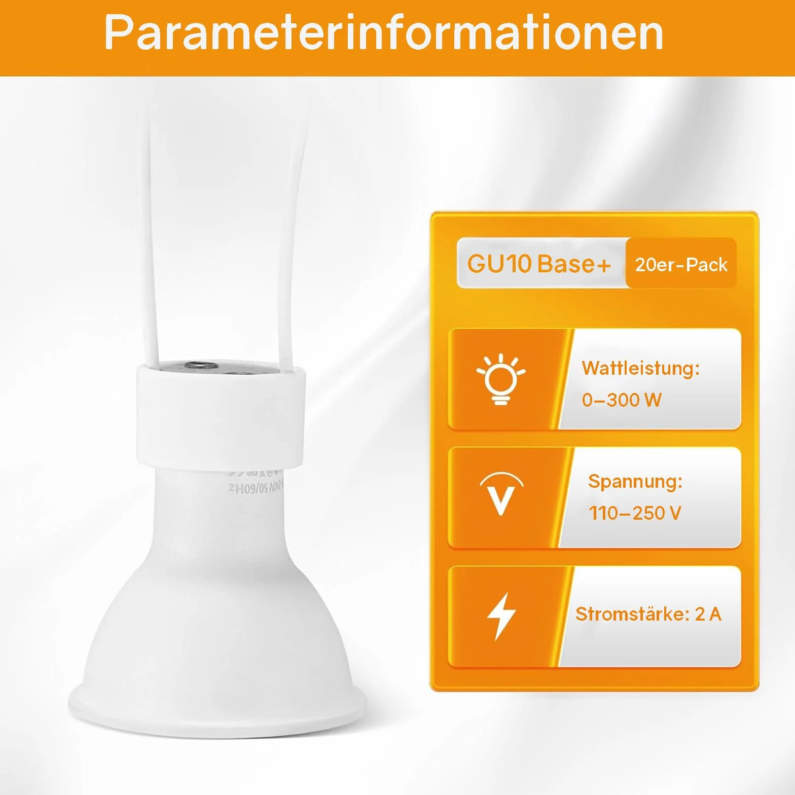 Powice Oprawka GU10, 15 cm oprawka lampy z ceramiki, 12 oprawek GU10, oprawka GU10 z kablem, VDE i CSA, ceramiczna podstawa GU10 do LED, żarówek, halogenów i lamp