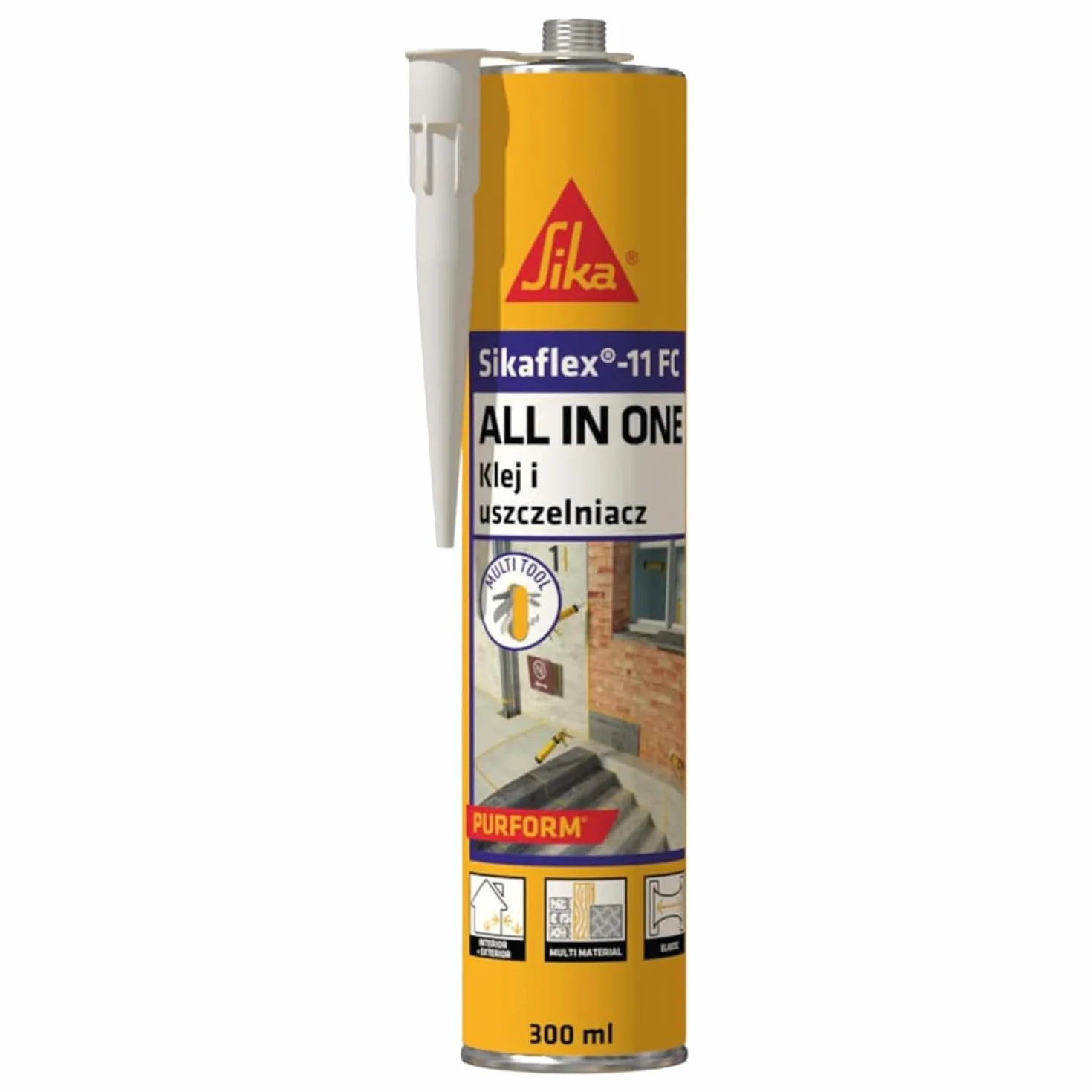 SIKA - Klej uszczelniacz - Sikaflex-11FC Purform - Grafitowy - 300ml | Uniwersalny klej i uszczelniacz - Do wnętrz i na zewnątrz - Przyczepność do wielu podłoży