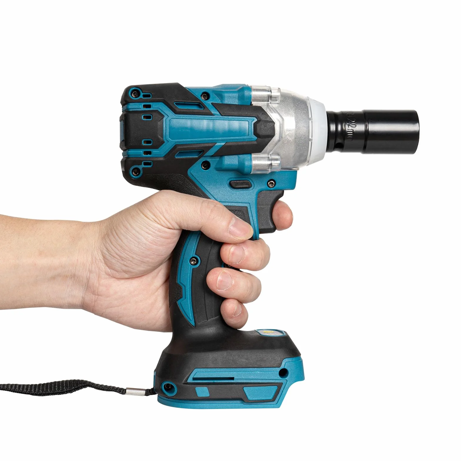 Akumulatorowa wkrętarka udarowa bezszczotkowa, elektryczna wkrętarka udarowa, klucz Power Tool z 6 nasadkami do budowy rusztowań, opon samochodowych i montażu w samochodzie (bez baterii i ładowarki)