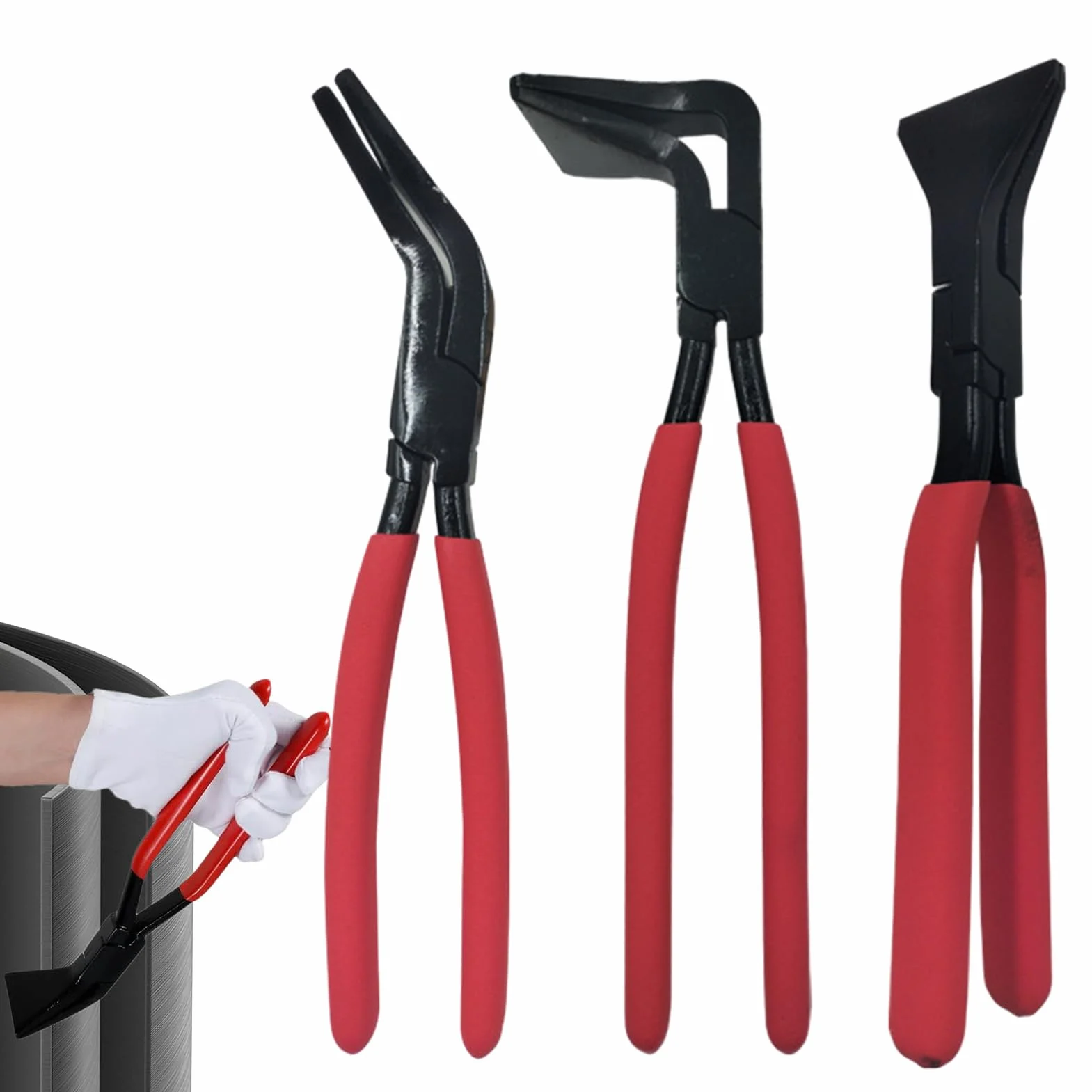 Zestaw Cęgów Blacharskich 3 Sztuk Narzędzie Do Zaginania Ręcznego | Ergonomiczne Szczypce Do Zaginania Blachy do Prac Domowych Samochodowych Hydraulicznych i