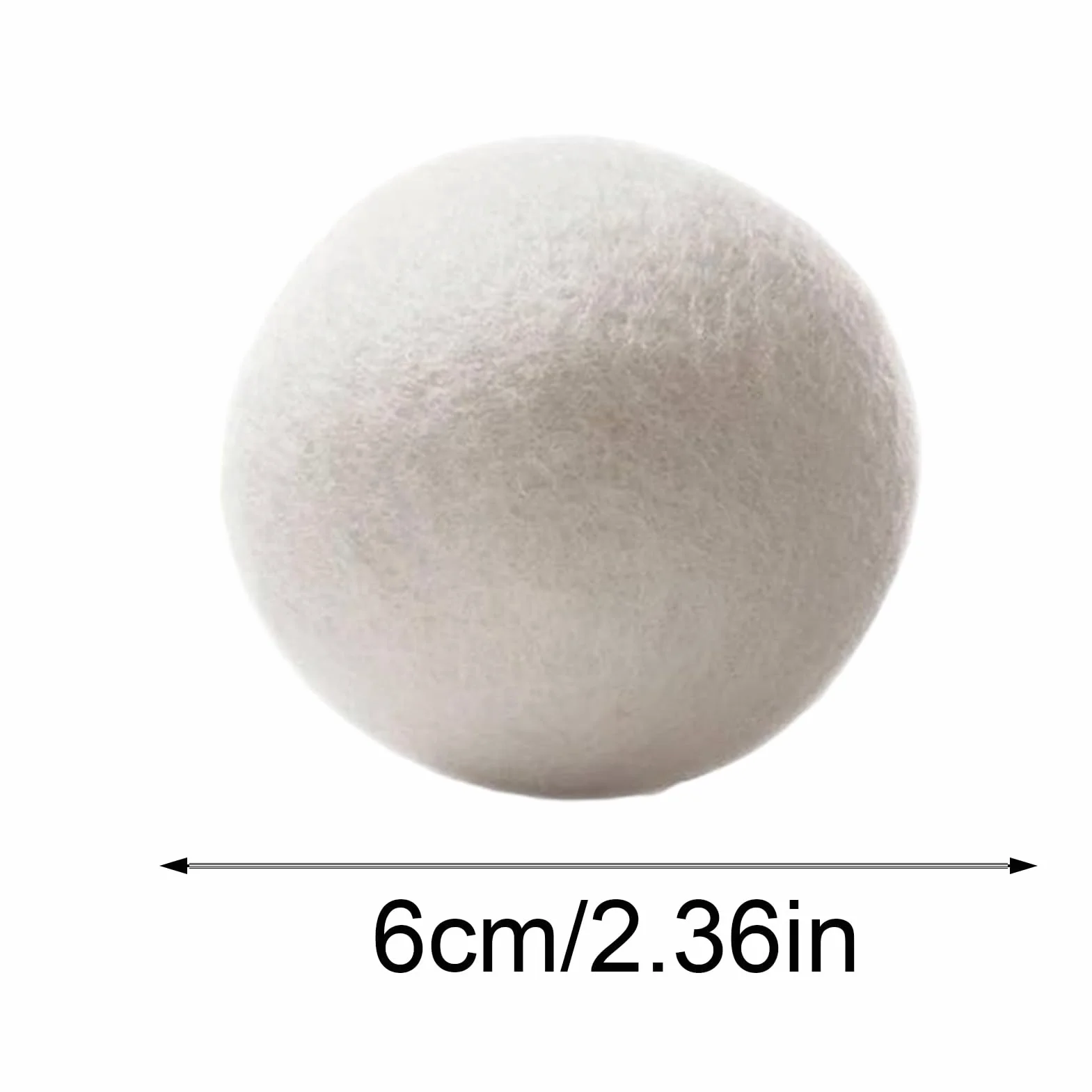 Wool Dryer Ball, Fabric Softener Alternative, 6cm/2.36 Inches in Diameter Reduction, Fresh and Gentle on the Skin Quick-Drying Aid, Set of 6, for Laundry Accessories Wool