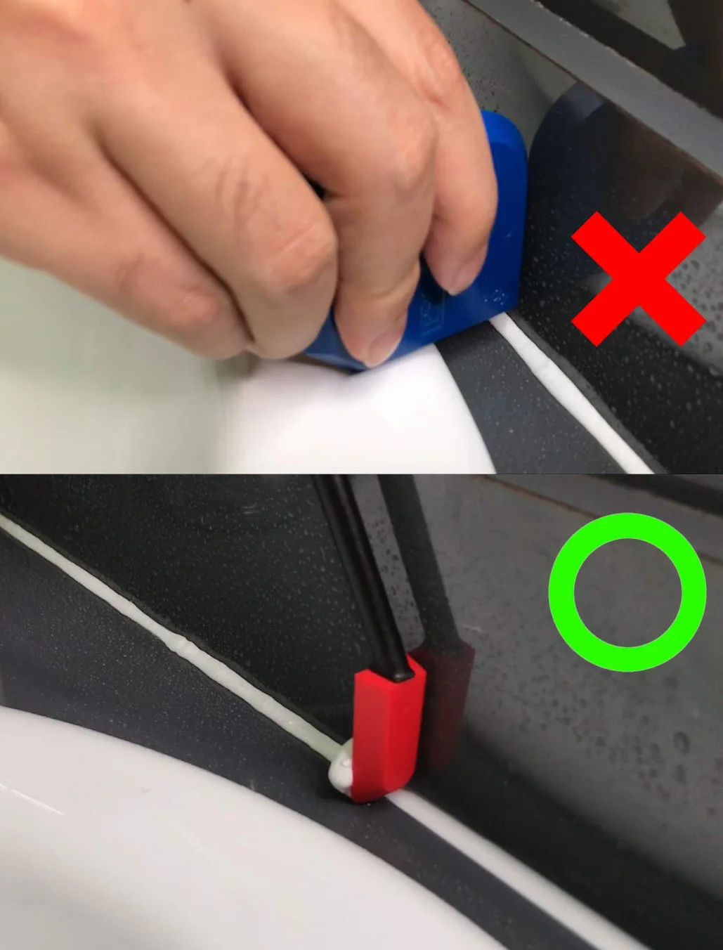 ORXPLUS TOOLS Narzędzia do uszczelniania silikonem 3 w 1, zestaw narzędzi wykończeniowych w 9 rozmiarach, zaślepka uszczelniająca, 5 podkładek (różne rozmiary), świetne narzędzia do kuchni, łazienki