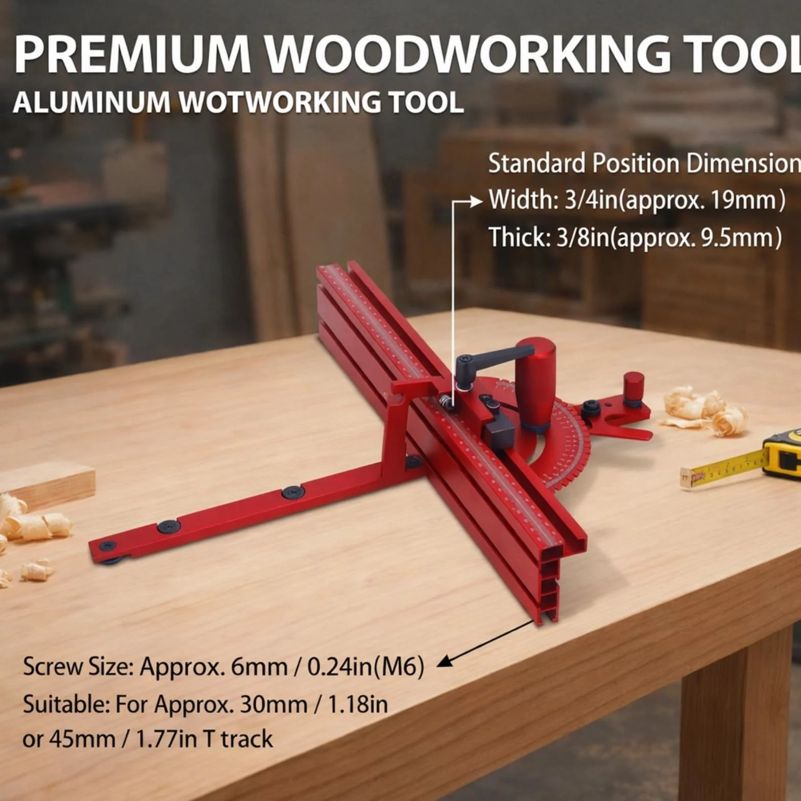 Ukośny pomiar do stołu decent miter skośne ogrodzenie pomiarowe z ogranicznikiem krańcowym, dokładny pomiar ukośny do stołu, do szyny T Accessoires pour scie sur table