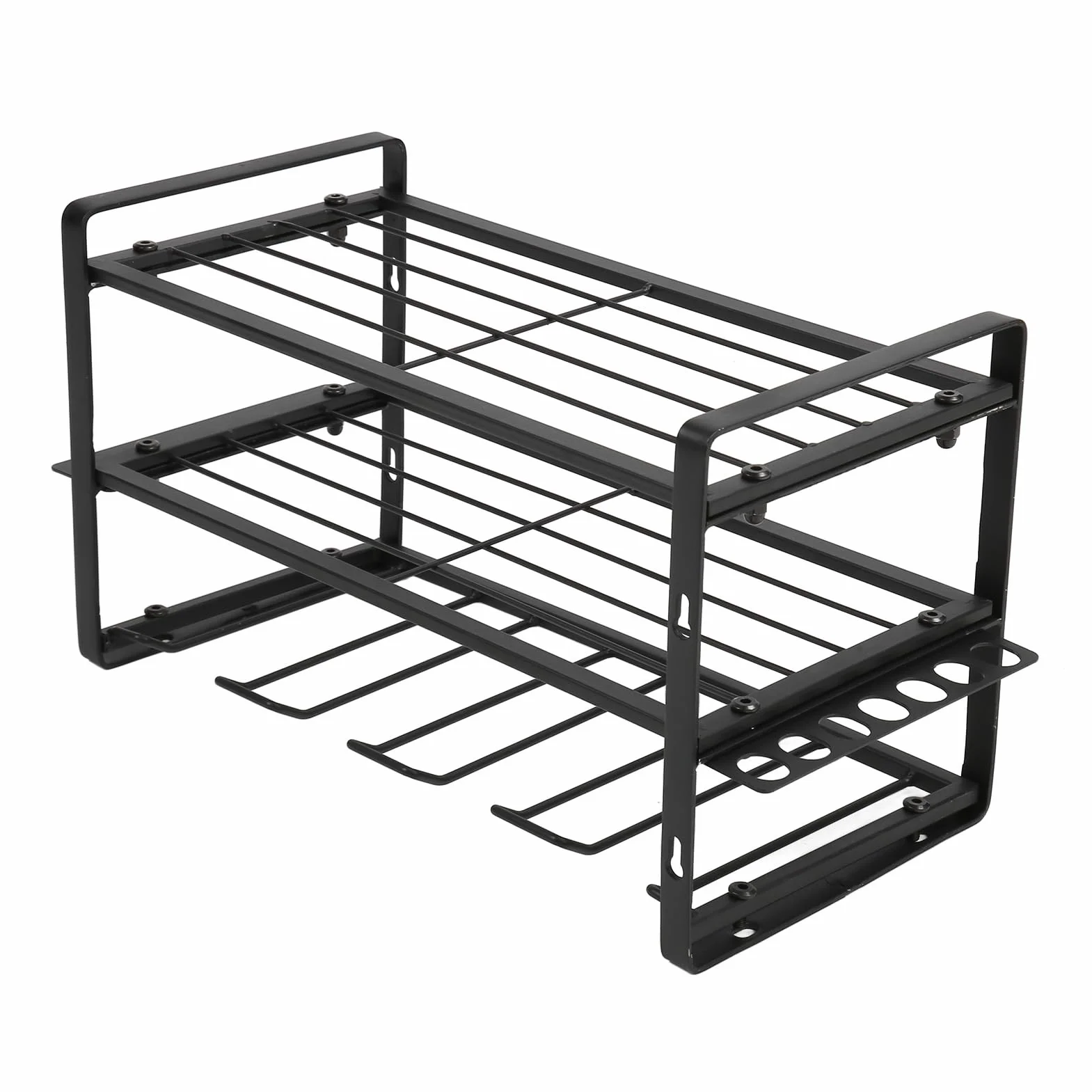 Jeanoko Organizer na Wiertła Wytrzymały Stojak na Narzędzia do Warsztatu Garażowego Udźwig 150 Funtów Czarny Uchwyt ścienny 16,54 X 7,87 X 8,66 Cala