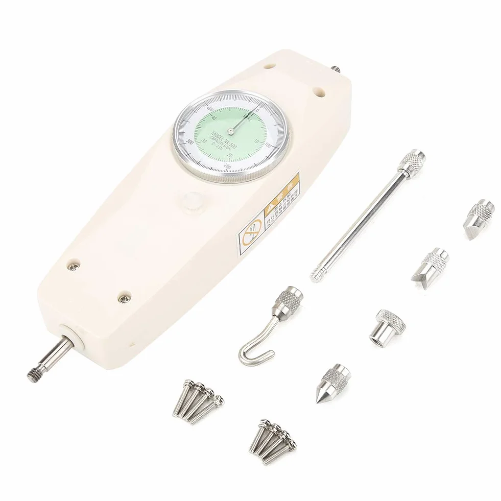 KIMISS Precyzyjny Analogowy Dynamometr 500N Tester Przyrządu do Pomiaru Siły Push Pull Miernik Przemysłowy i Naukowy/Testowanie, Pomiar i Kontrola/Ruch, prędkość i Siła