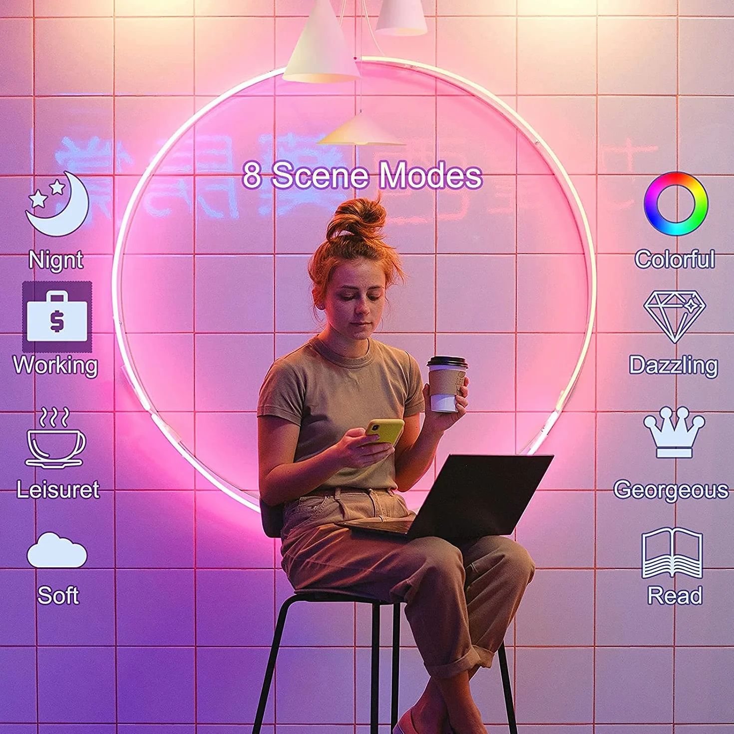ANTELA Żarówka Alexa E14 4,5 W, inteligentna żarówka LED, Wi-Fi, RGB, zimna biel, ciepła biel, sterowanie za pomocą aplikacji, sterowanie głosem, kompatybilna z Alexa, Google Home, 4 szt
