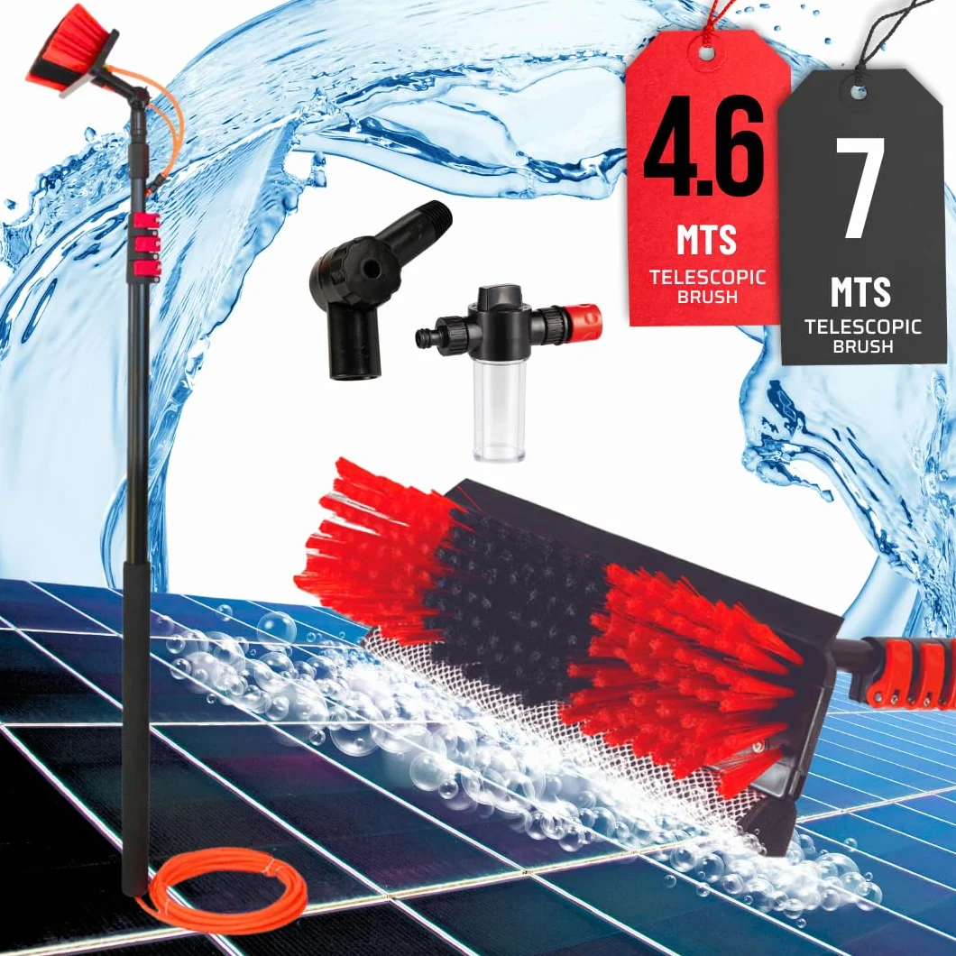 Teleskopowa miotła do czyszczenia Starlyf Telescopic Hydrocleaner, 4.6 MTS, zasilana wodą Dozownik mydła, Panele słoneczne, Mycie ciężarówek, Okna, Billboard