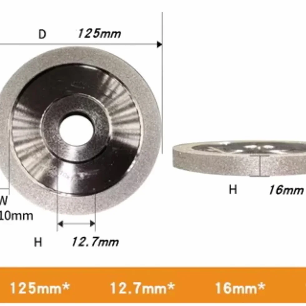 Ściernica diamentowa ze stopu szlifowanie ceramiczna stal wolframowa CBN frez rzeźba szlifierka do noży 125 * 16 * 12.7(125Dx12.7mm hole,400)