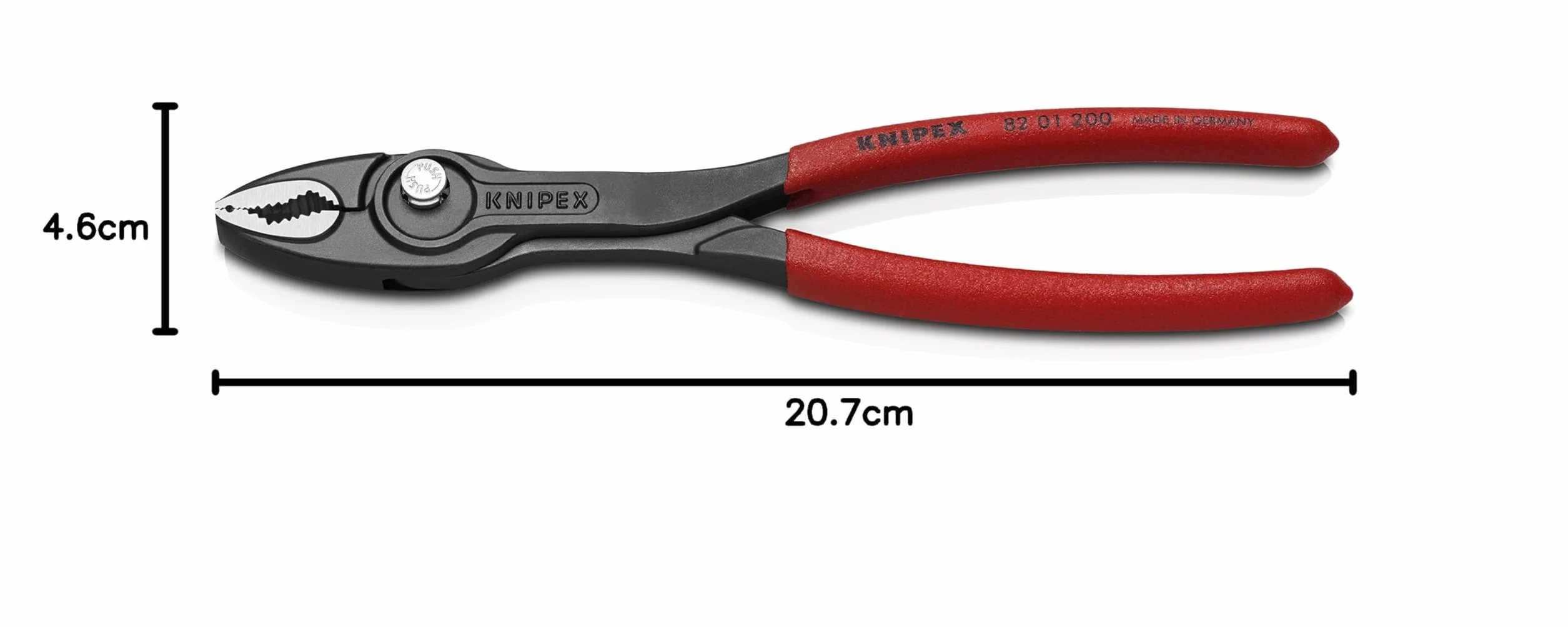 KNIPEX TwinGrip szczypce z funkcją chwytu od czoła i z boku w opakowaniu z zawieszką fosforanowana, szara pokryte antypoślizgowym, 82 01 200