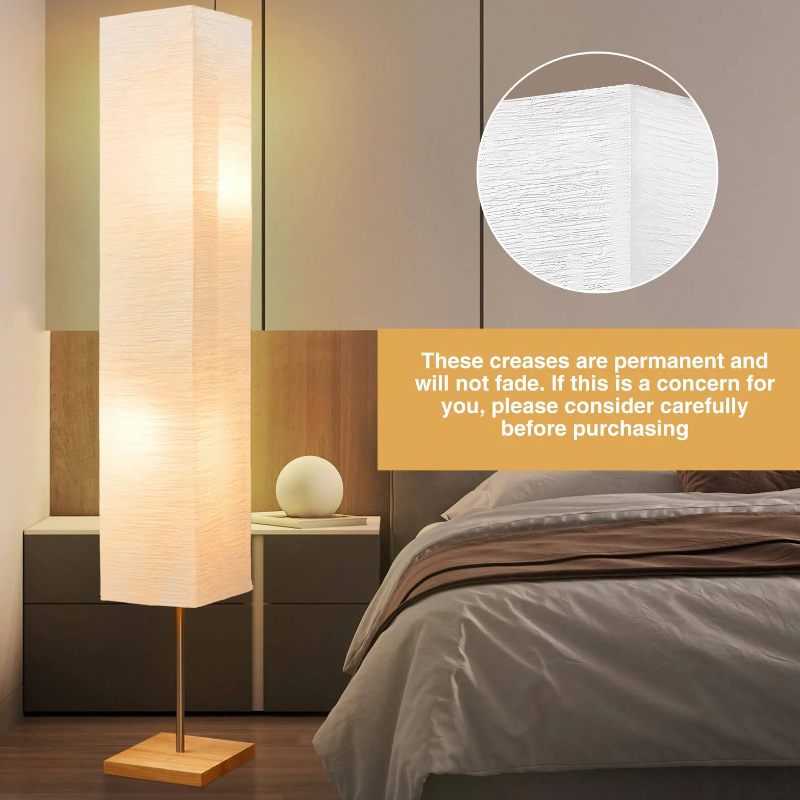 GyroVu Lampa podłogowa 65" do salonu, 3-stopniowa lampa podłogowa LED z regulacją jasności, lampa podłogowa narożna, nowoczesna lampa podłogowa do sypialni, biura i salonu (żarówki w zestawie)