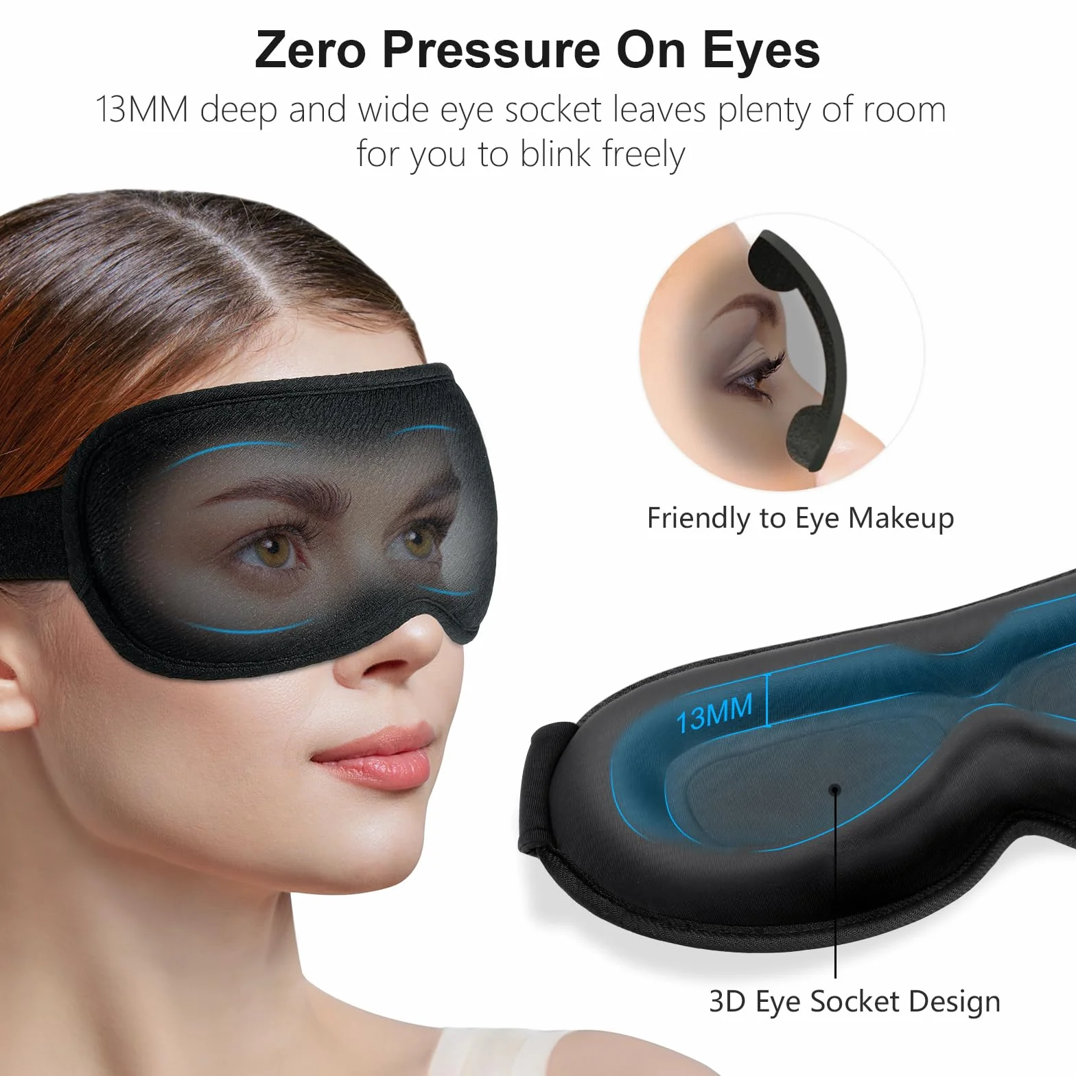 Gritin 3D Maseczka Senną do Blokowania Światła Ergonomiczna Ultra Wygodna