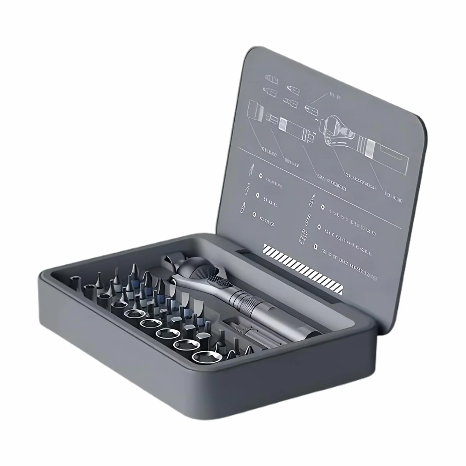 Zestaw Wkrętaków Z Grzechotką 40 W 1 Precyzyjny Ergonomiczny Wielofunkcyjny | Zestaw bitów meblowych do napraw domowych, mechanika, elektryka, budownictwo, stolarstwo, hydraulika, meble