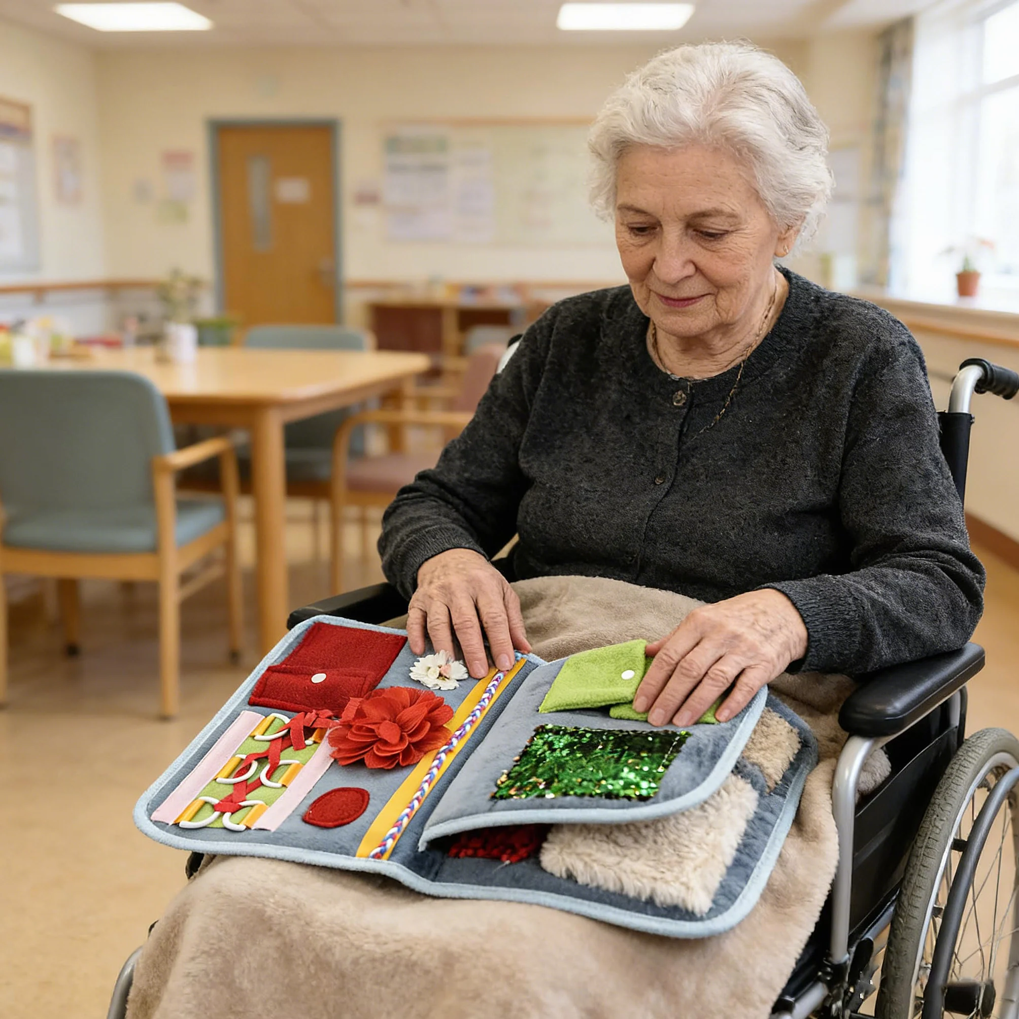 Sensoryczny koc łagodzący dla seniorów z demencją i chorobą Alzheimera