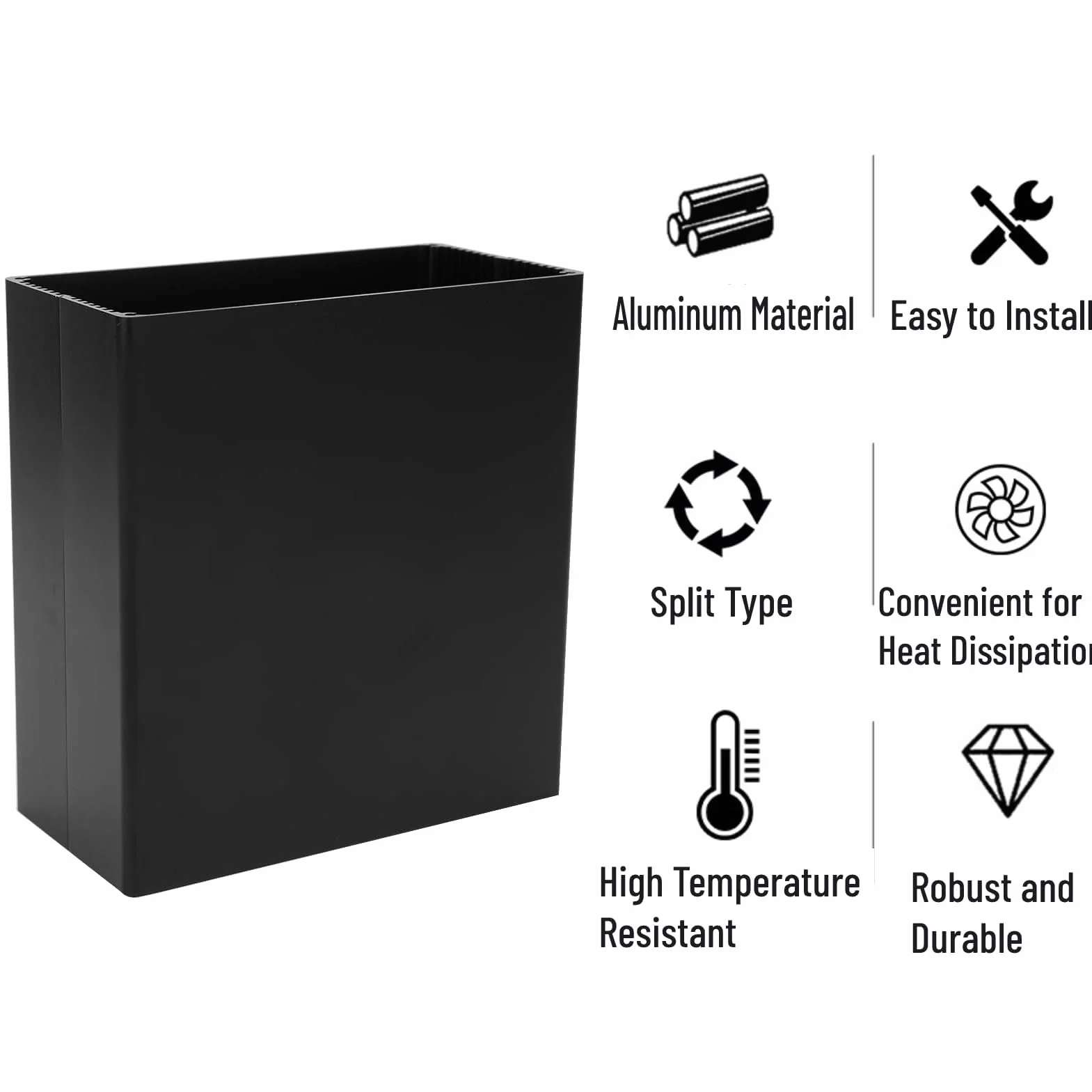 Aluminiowa skrzynka elektryczna projektowy, puszkę rozgałęźną, aluminiową elektroniczną skrzynkę projektowy obudowę podzieloną DIY, matową czarną PCB rozpraszającą ciepło, obudowę 80 x 160 x 170 mm
