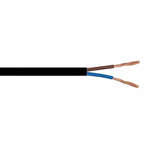 Rdzeń elektryczny, okrągły przewód zasilający z PCW, miedziany, elastyczny kabel PCW, przycięty na długość, elastyczny drut, odporność na wysoką temperaturę, 2 przewody x 0,75 mm², 6 A (50 metrów