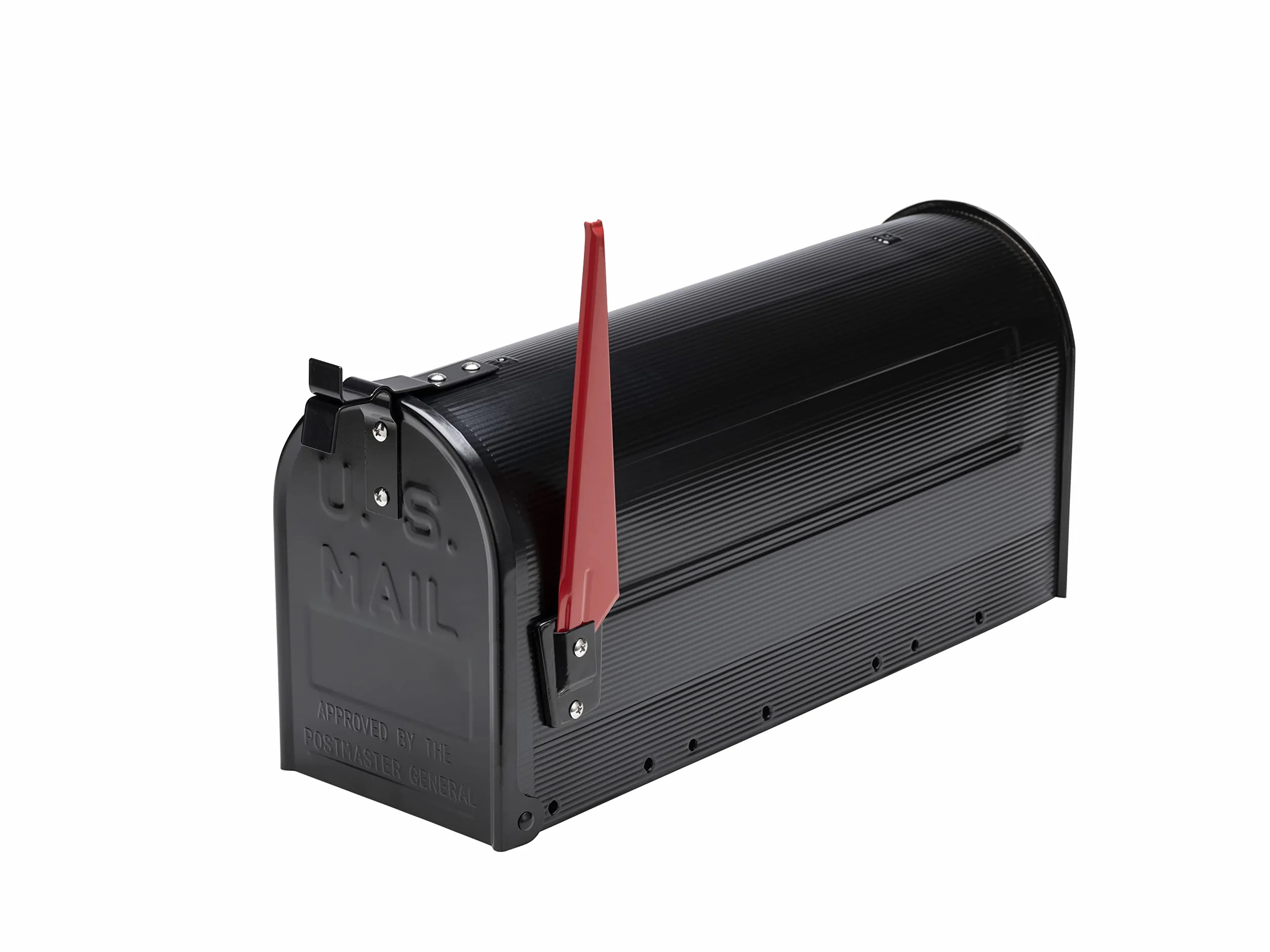 BURG-WÄCHTER Amerykańska skrzynka na listy, U.S. Mailbox z obrotową flagą bez plakietki na nazwisko, Stal, US-Box 891 S, Czarny (podobny do RAL 9005)