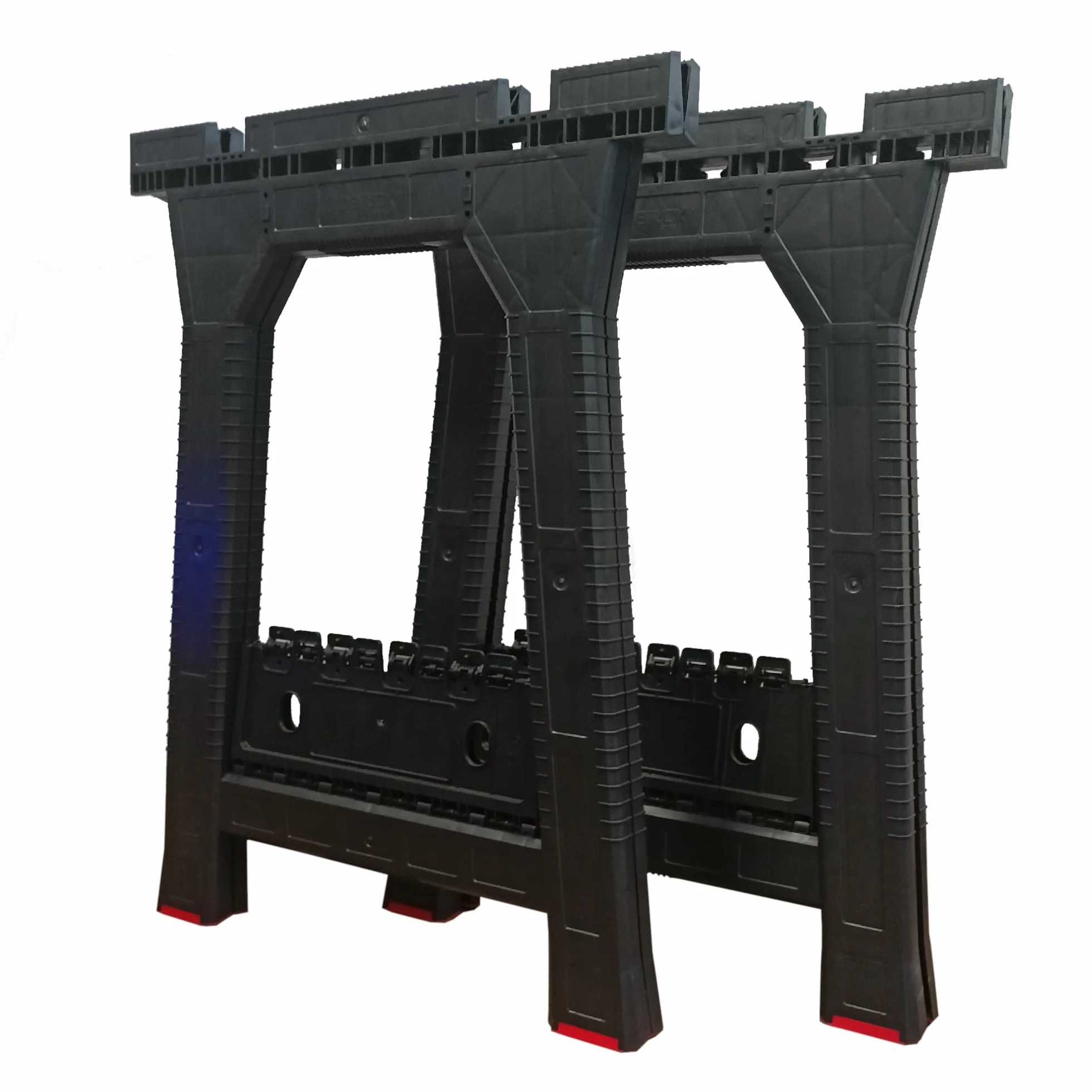Kozioł roboczy, składany kozioł warsztatowy, 2 sztuki, 76,5 x 58 cm, nośność do 350 kg, kozioł podporowy z półką na narzędzia i małe części z antypoślizgowymi nóżkami