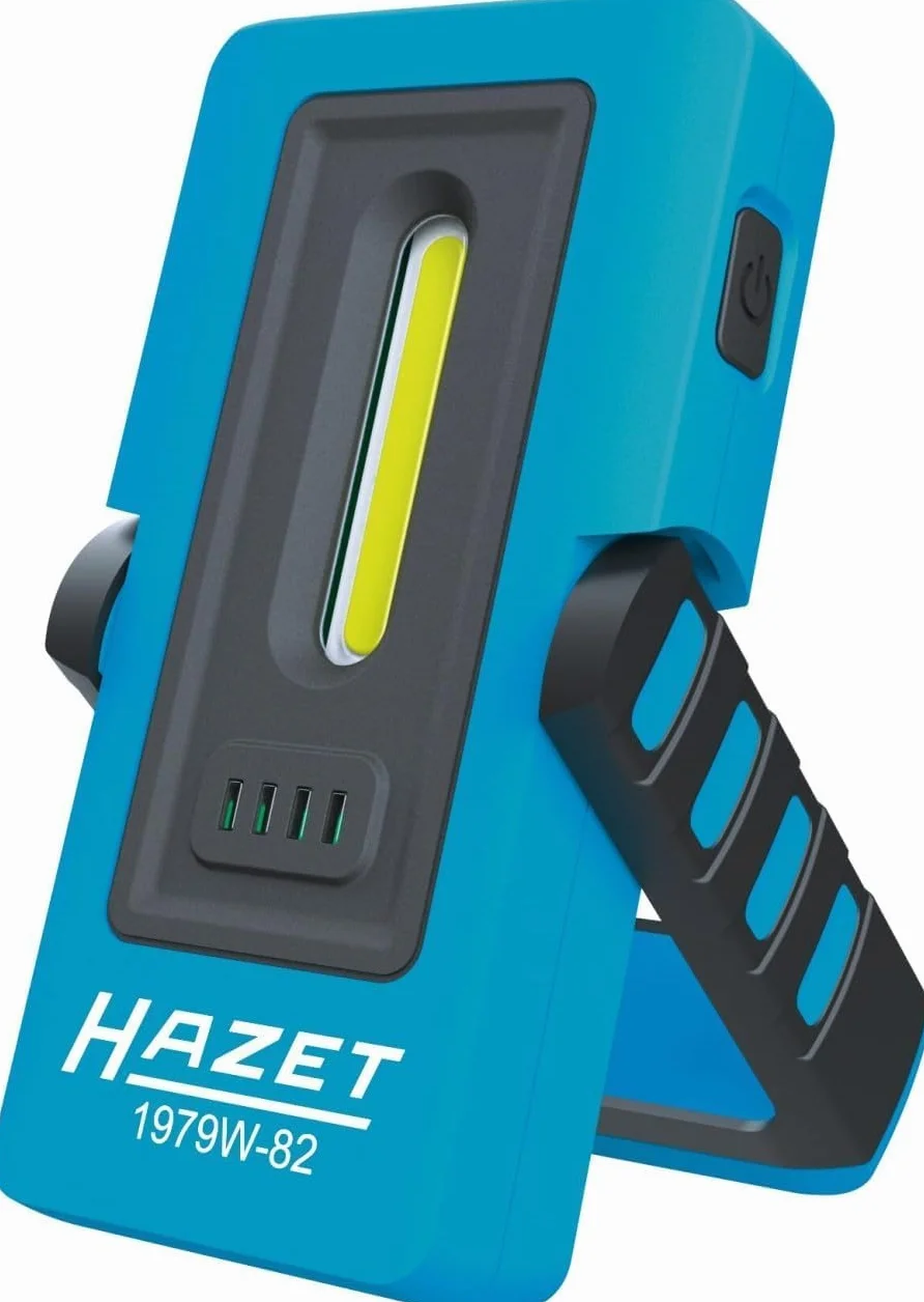 HAZET Pocket Light 1979W-82 z bezprzewodowym ładowaniem, czas świecenia 2-10 godzin, światło robocze z silnym magnesem, płynnie ściemniana, idealna jako lampa warsztatowa