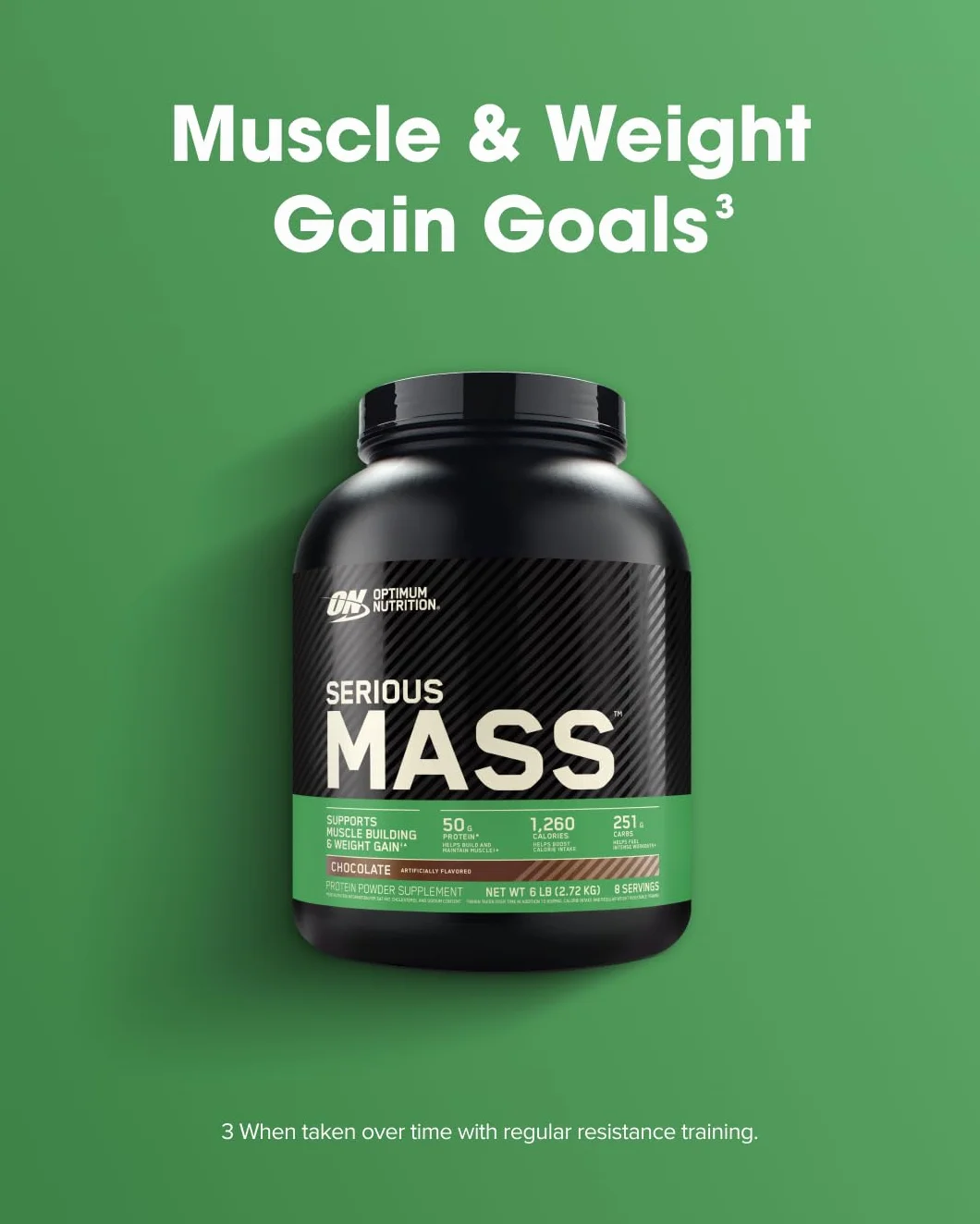 Optimum Nutrition Serious Mass Wysokokaloryczna Odżywka Białkowa, Gainer na Wzrost Masy Mięśniowej, 25 Witamin i Minerałów, Monohydrat Kreatyny i Glutamina, Smak Waniliowy, 8 Porcji, 2,73 kg