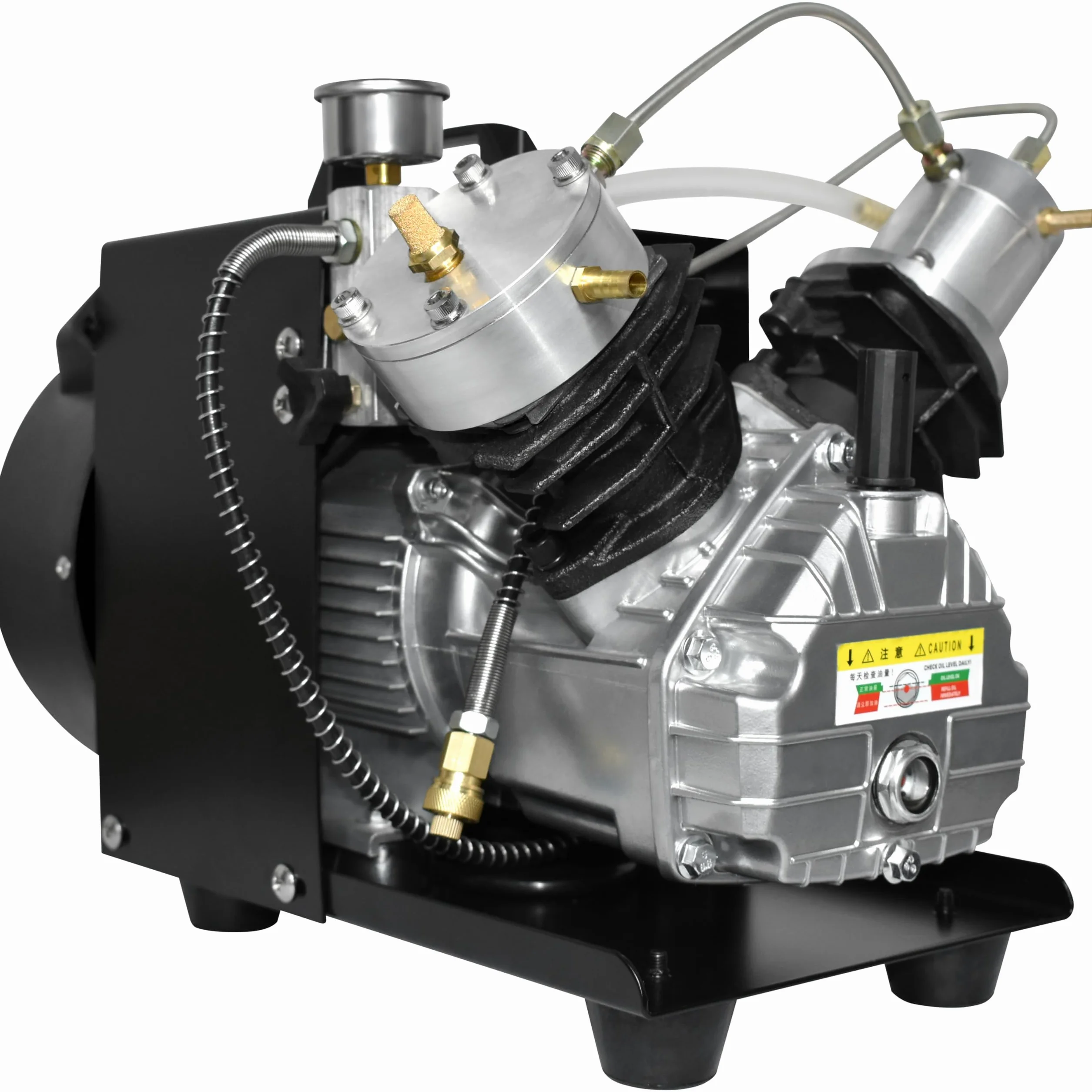 TUXING Kompresor PCP, 4500 psi/300 bar/30 MPa, kompresor wysokociśnieniowy z przenośną dwucylindrową mini sprężarką powietrza do pompowania butli do nurkowania, wiatrówek PC i karabinów paintballa
