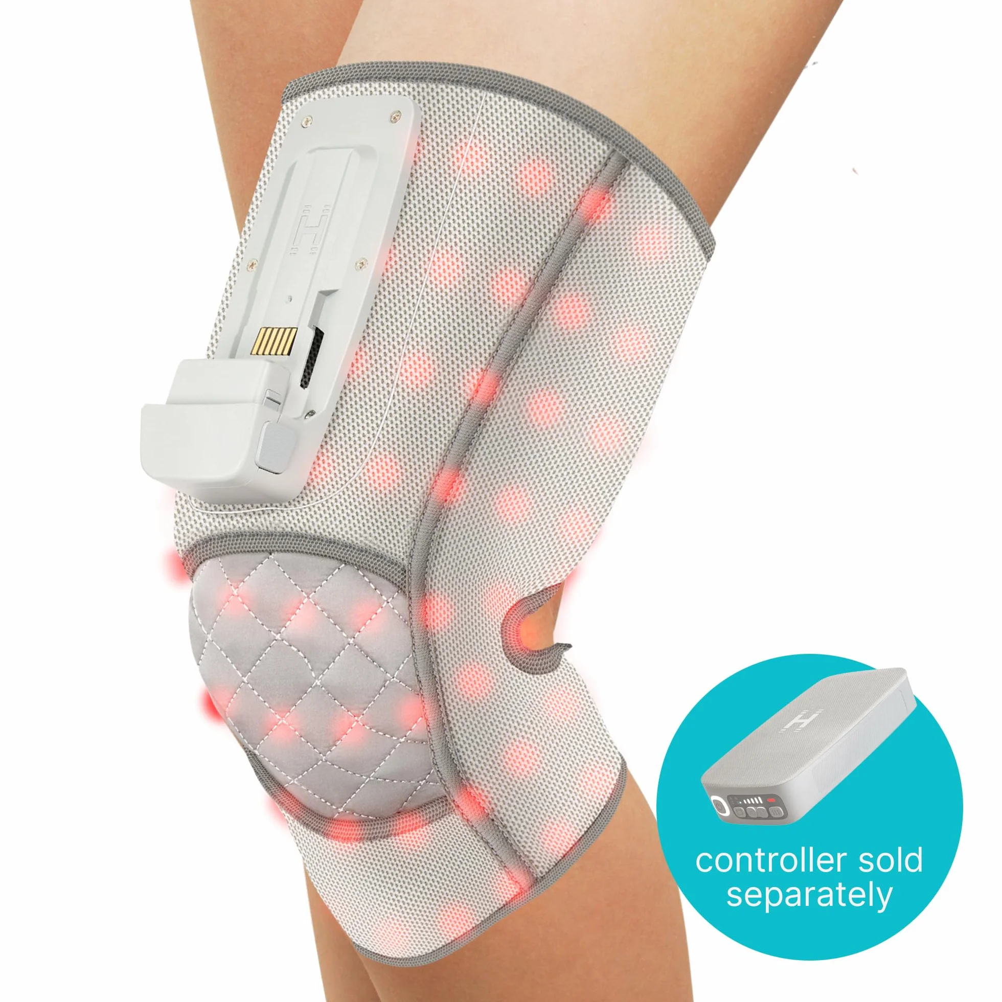 HoMedics Modulair Opaska kompresyjna na kolano, regulowany masaż kompresyjny cieplny dla zwiększenia dyskomfortu mięśni, krążenia krwi i regeneracji mięśni, kontroler sprzedawany osobno