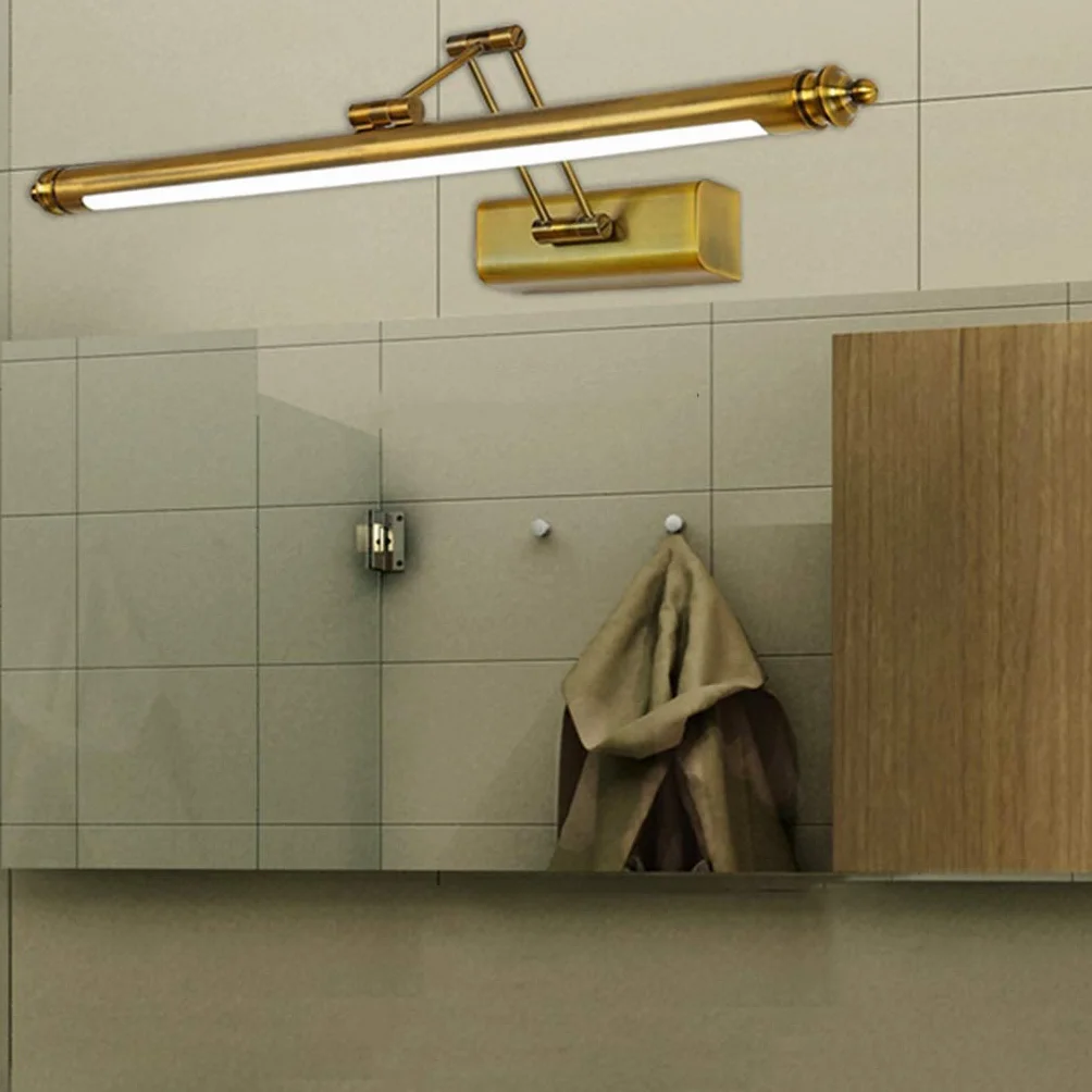 Ludo Kąpieli Lampy Led Luprzednie Światło Prosta Łazienka Korytarz Kinkiet Europejski Lulampa Gabinetowa Lampa Do Makijażu Regulacja Teleskopowa Oświetlenie Ścienne/White Light-80Cm/16W