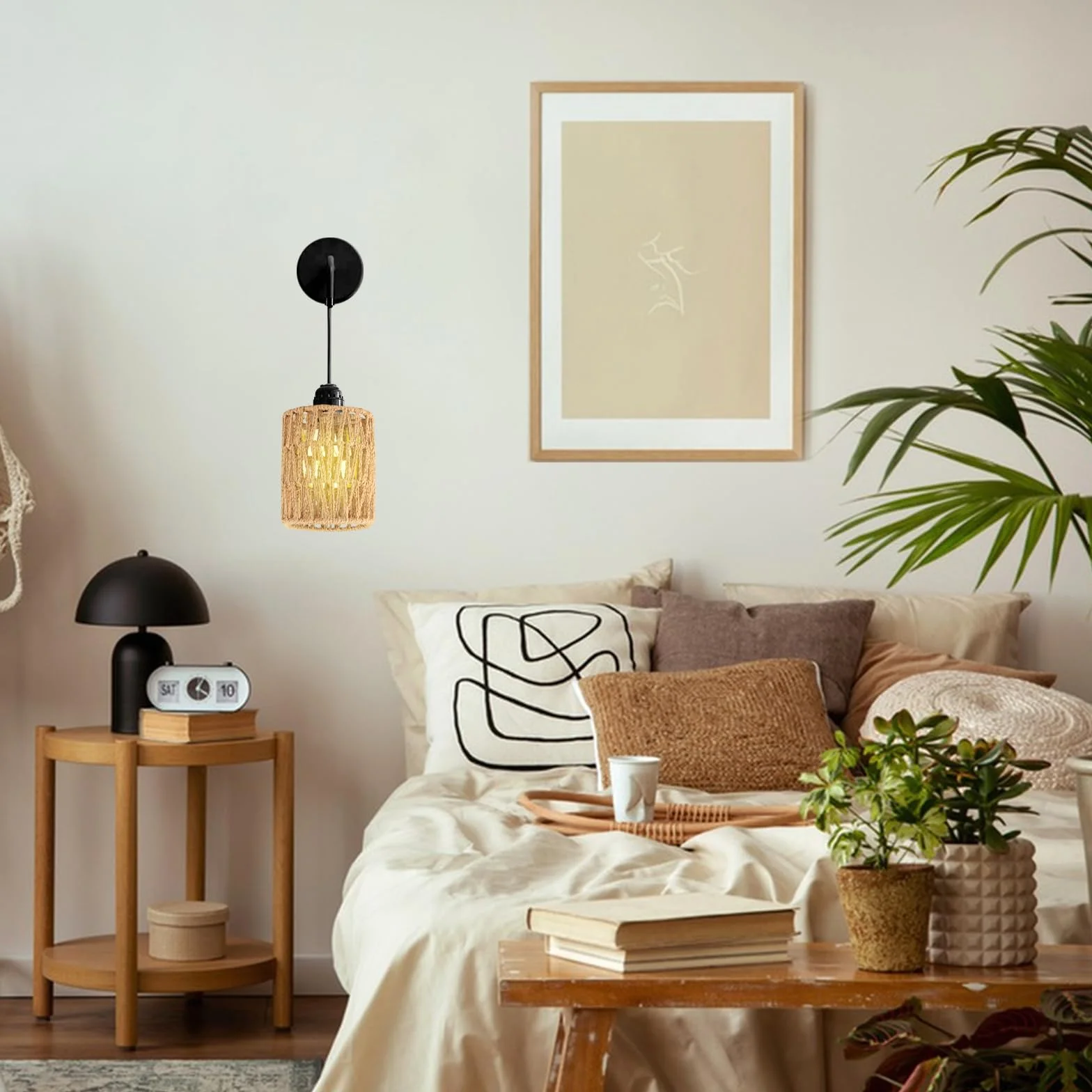 RYAN 2 sztuki rattanowy klosz Ø 120 mm klosz lampy w stylu boho klosze lampy do żyrandola lampa sufitowa lampa stołowa lampy