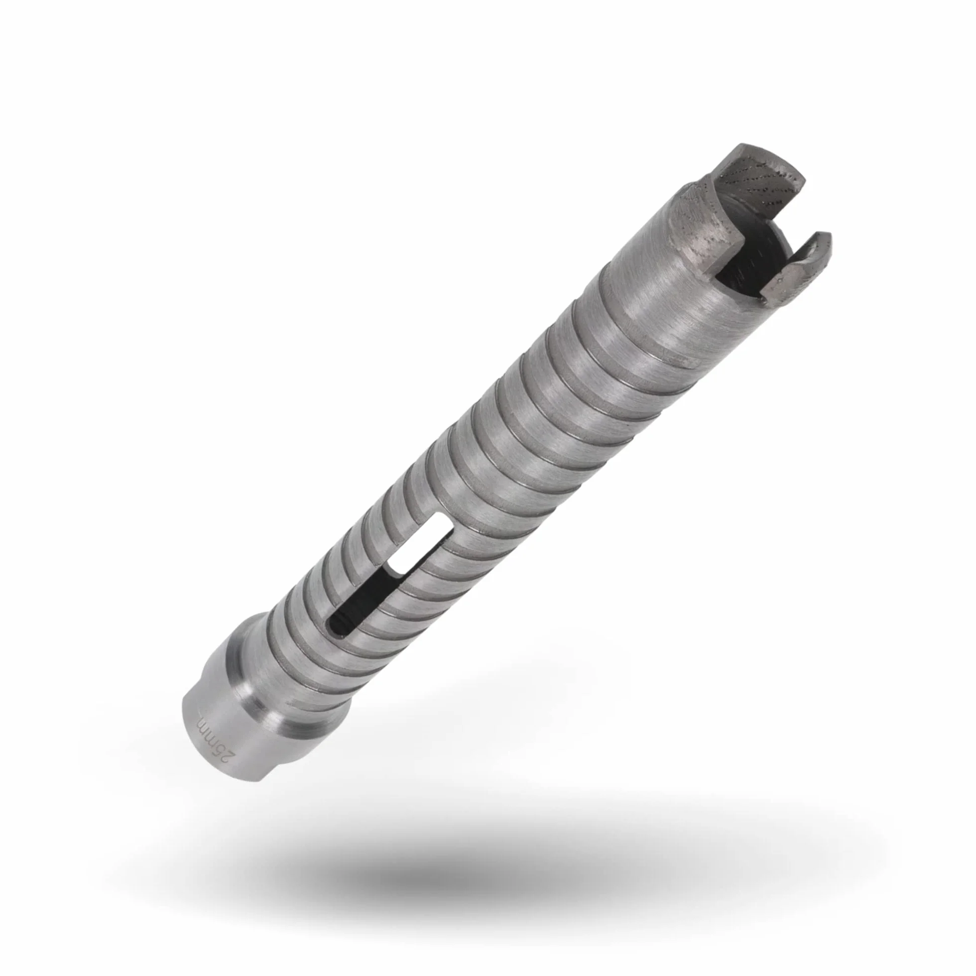 PRODIAMANT Diamentowa wiertnica rdzeniowa ø 25 mm długość efektywna 150 mm z adapterem SDS do młotowiertarki, segmenty spawane laserowo do wiercenia na sucho