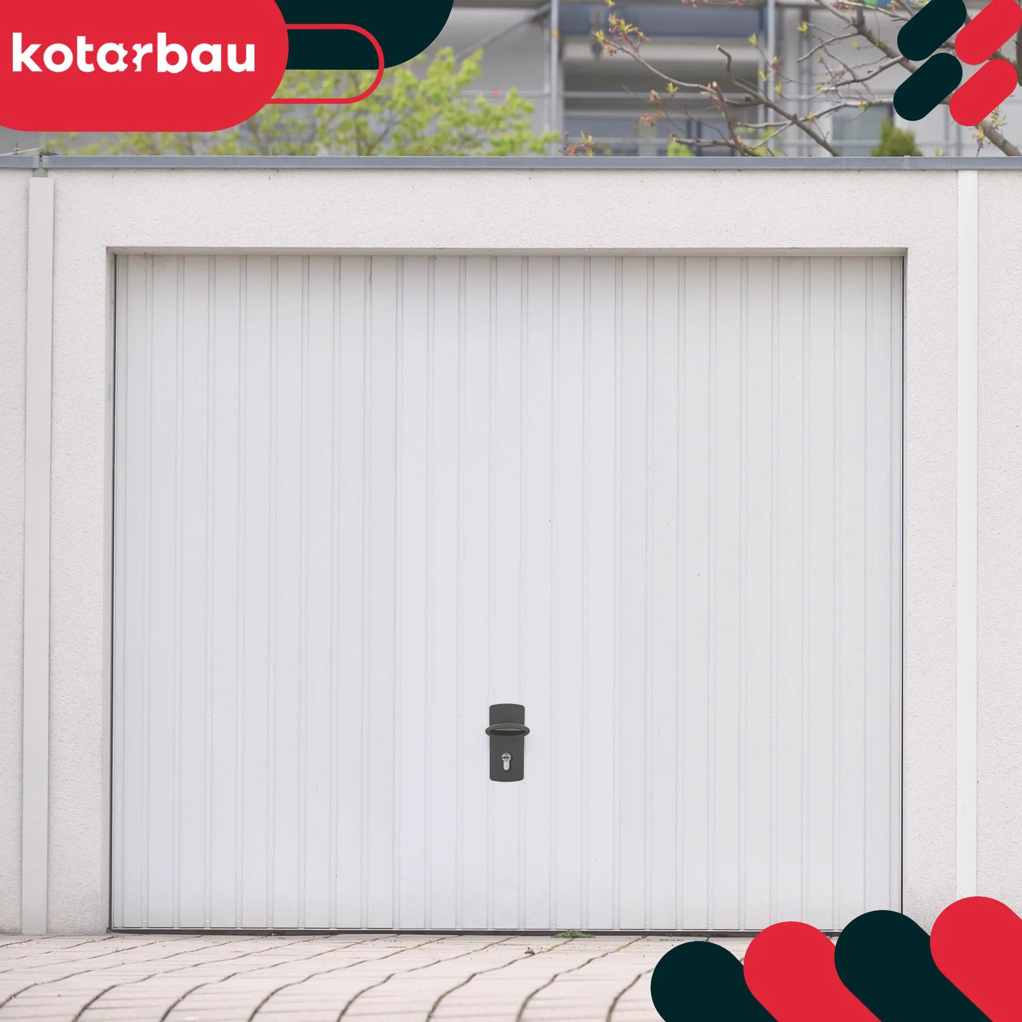 KOTARBAU® Uchwyt do bramy garażowej, 76 x 173 mm, elementy montażowe, zestaw klamek do bramy z szyldem, brama garażowa, okucie bramy stalowe