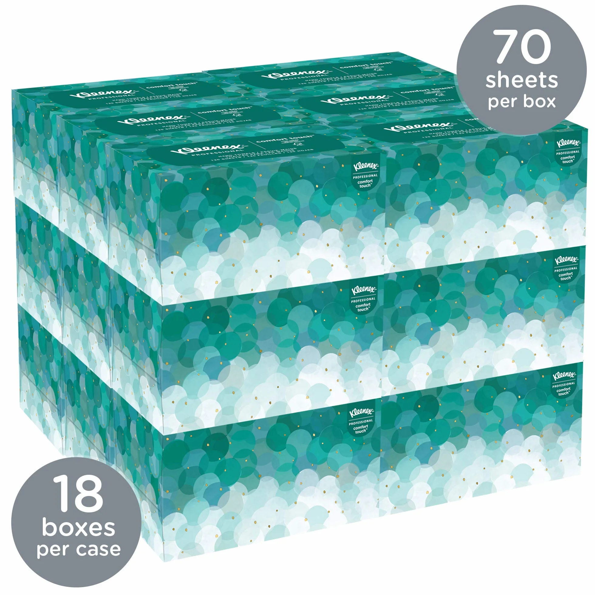 Kleenex 1126 ręczniki papierowe, 1-warstwowe, białe, ultra miękkie, składane ręczniki z wyjmowaniem pojedynczych arkuszy, 18 pudełek x 70 chusteczek pop-up (łącznie 1260 chusteczek)