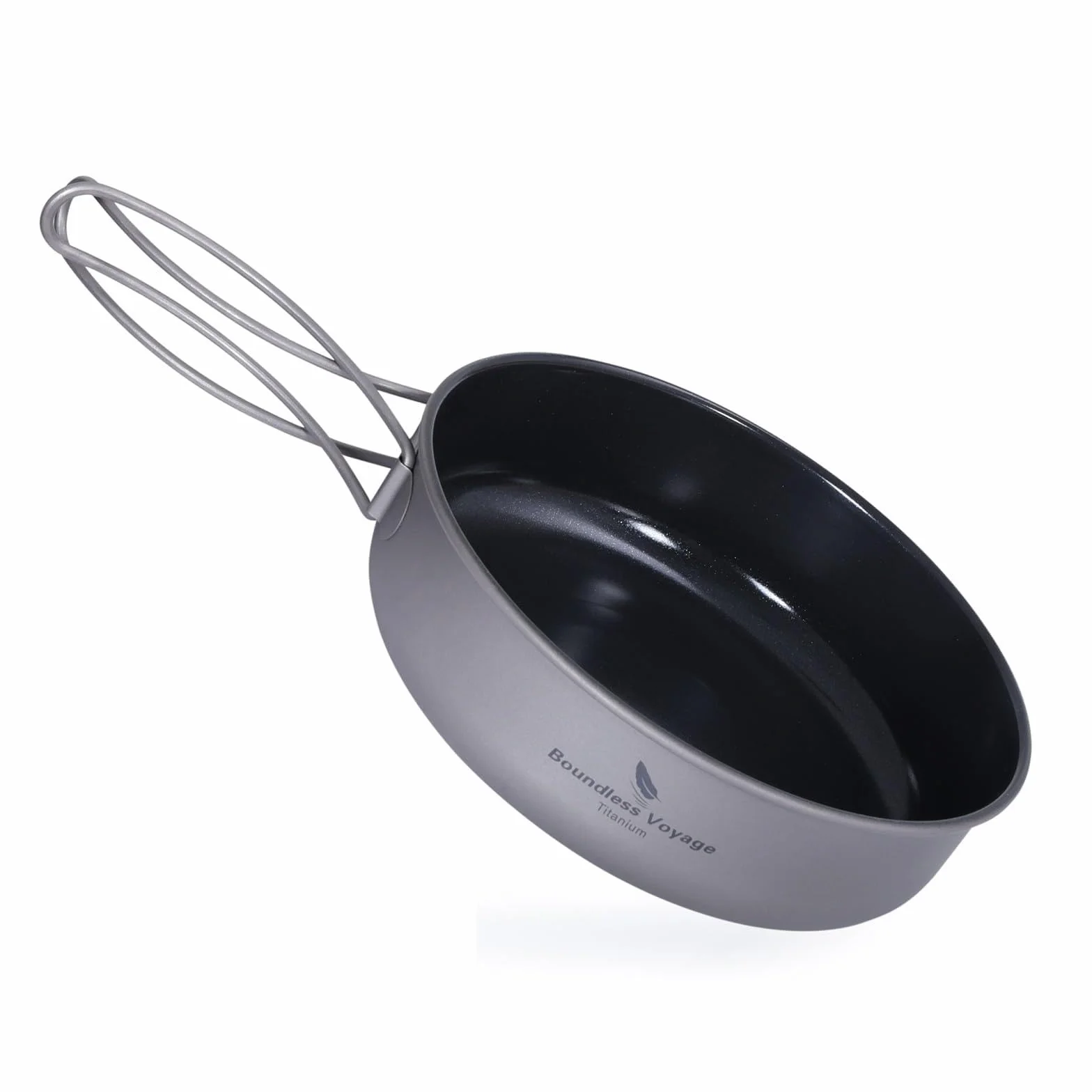 iBasingo 700 ml tytanowa nieprzywierająca patelnia 15 cm patelnia kempingowa lekka patelnia grillowa turystyka mały talerz miska do naczyń na zewnątrz naczynia kuchenne do steków z jajkiem sadzonym ze