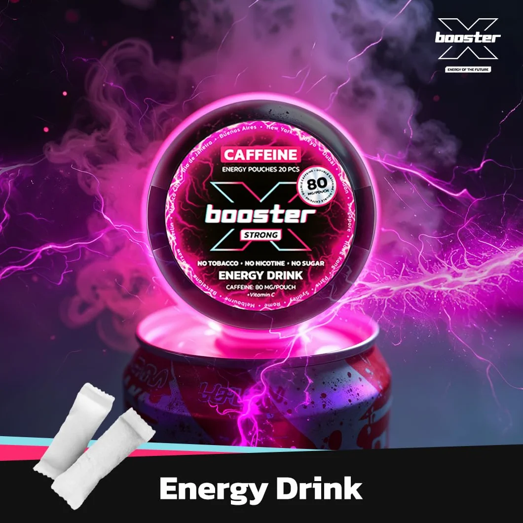X-Booster Energy Drink Saszetki Energetyczne 40 mg Kofeina Snus Kofeinowy