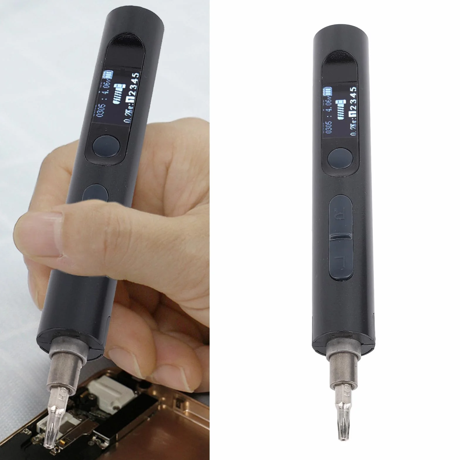 Elektryczny Mini Śrubokręt 32 w 1, Światło 3 Tryby, Metalowy do Naprawy Telefonu