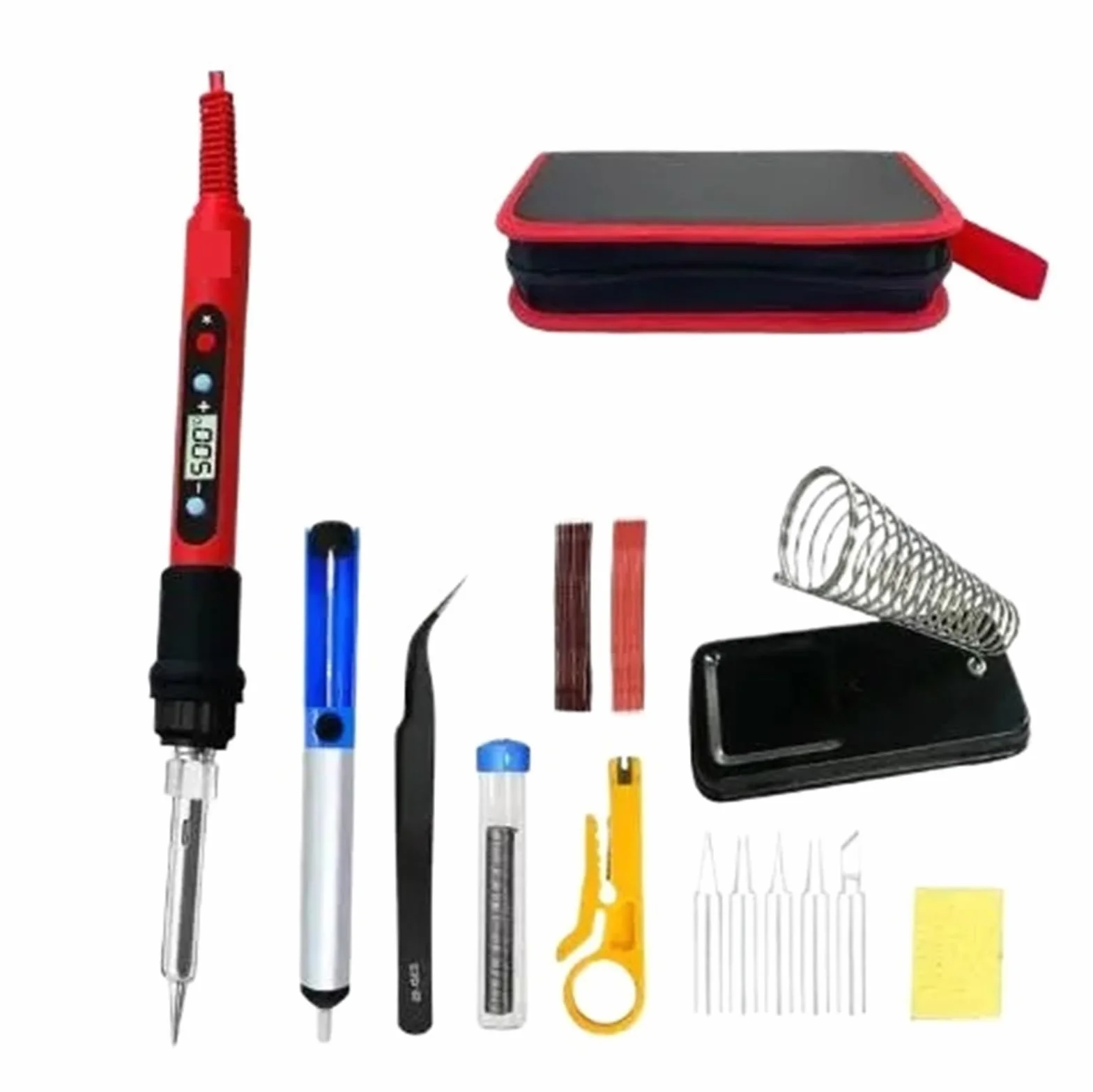 Zestaw Lutowniczy 80W Z Regulowaną Temperaturą, Narzędzia Do Spawania LCD, Ceramiczne Końcówki Lutownicze, Pęseta, Drut Lutowniczy Precyzyjne Podgrzewanie(SET3)