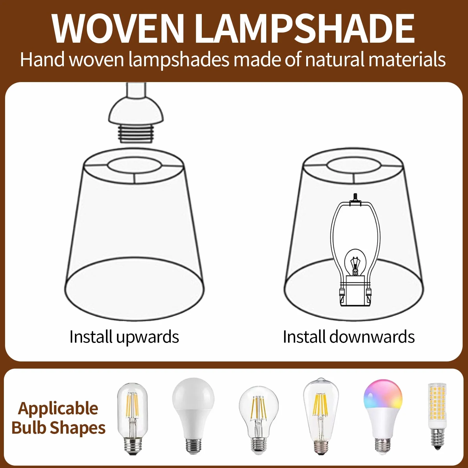 Abażur rattanowy w stylu boho, 4 sztuki, E27, abażur do lampy stołowej, lampy wiszącej, lampa stojącej, lampa sufitowa, papierowy, zapasowy klosz do lampy stojącej, 14 x 14 cm