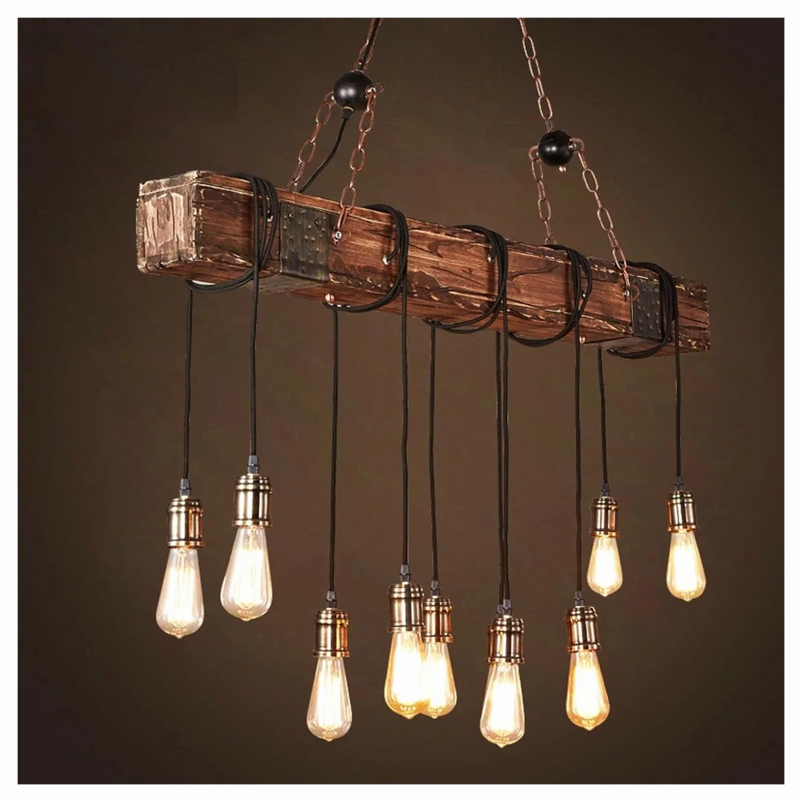 Drewniane, przemysłowe lampy wiszące, restauracja, kawiarnia, jadalnia, retro, drewniana lampa wisząca, oświetlenie wewnętrzne, lampy wiszące