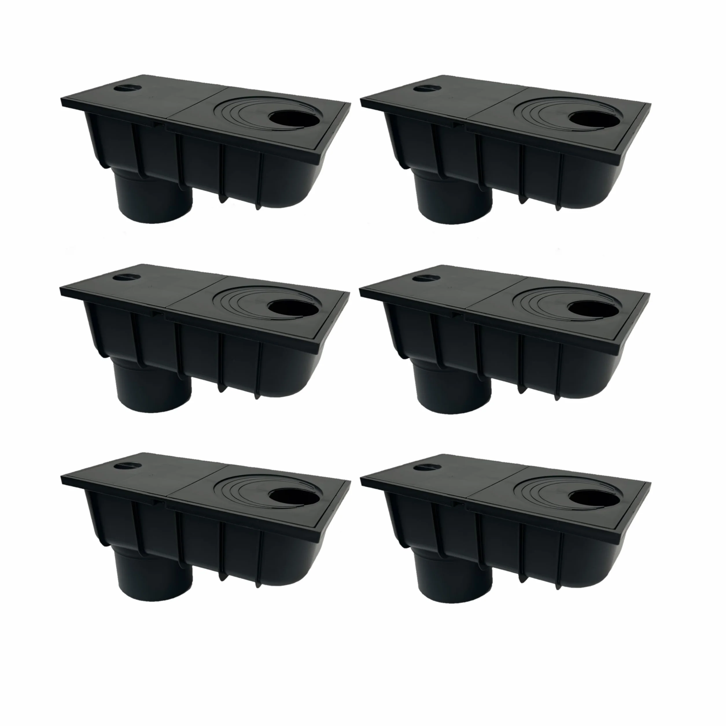6 sztuk odpływu wody deszczowej od 50 mm do 110 mm z sitkiem, odpływ wody deszczowej DN110, czarny, filtr do wody deszczowej, uniwersalny do różnych rozmiarów rur