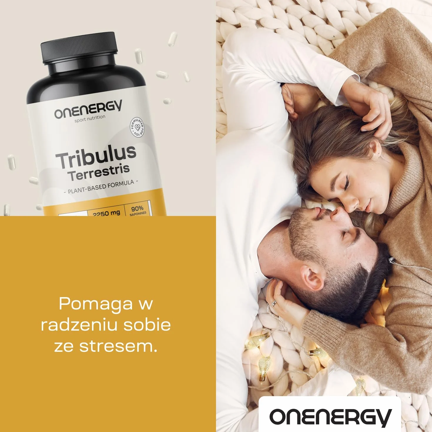 Buzdyganek naziemny - Tribulus 2250 mg - 240 kapsułek - 90% saponin - Opakowanie XXL - Wyciąg ziołowy - Dla mężczyzn i kobiet