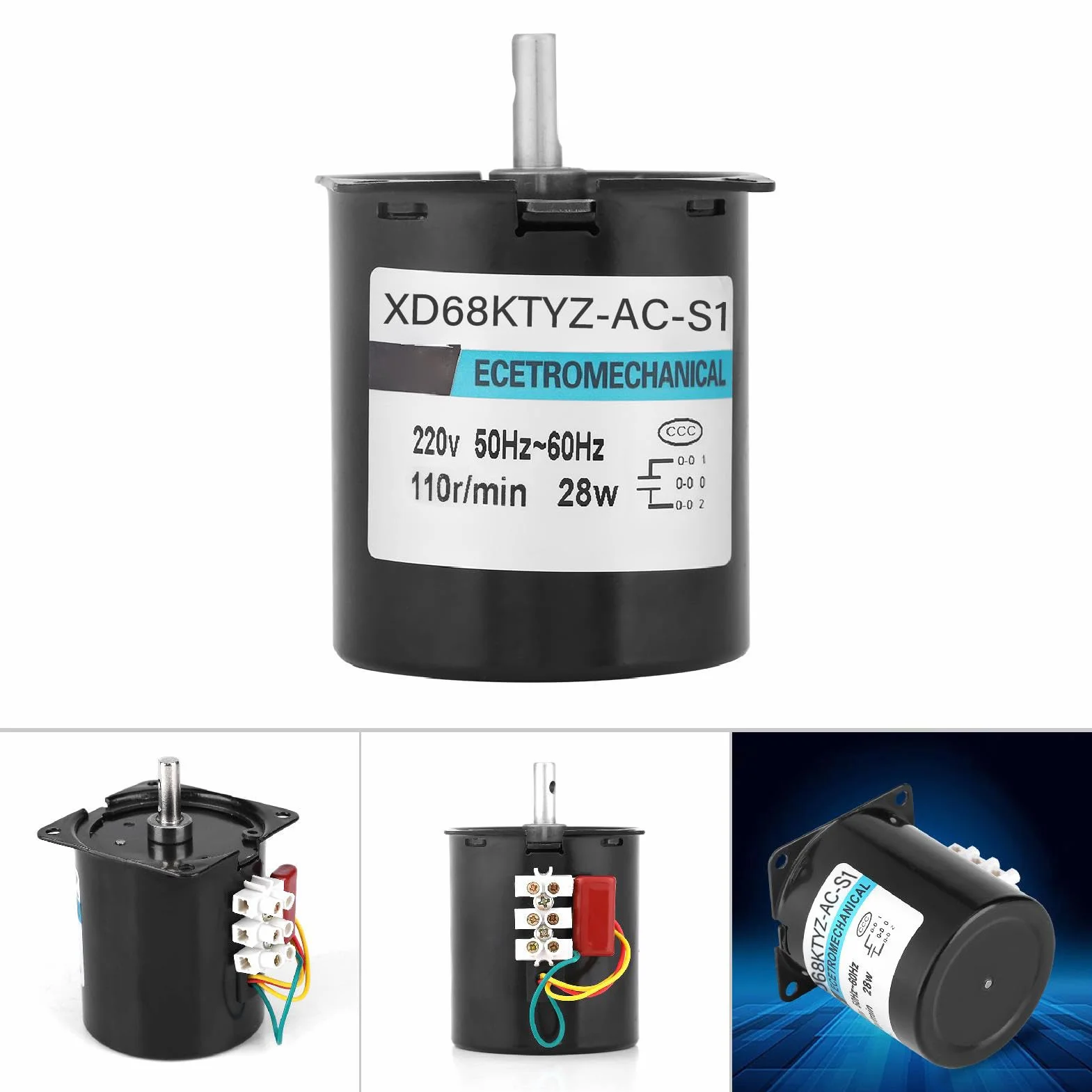 Silniki synchroniczne z magnesami trwałymi AC CW/CCW 68KTYZ 220V do DIY Generator(110RPM)