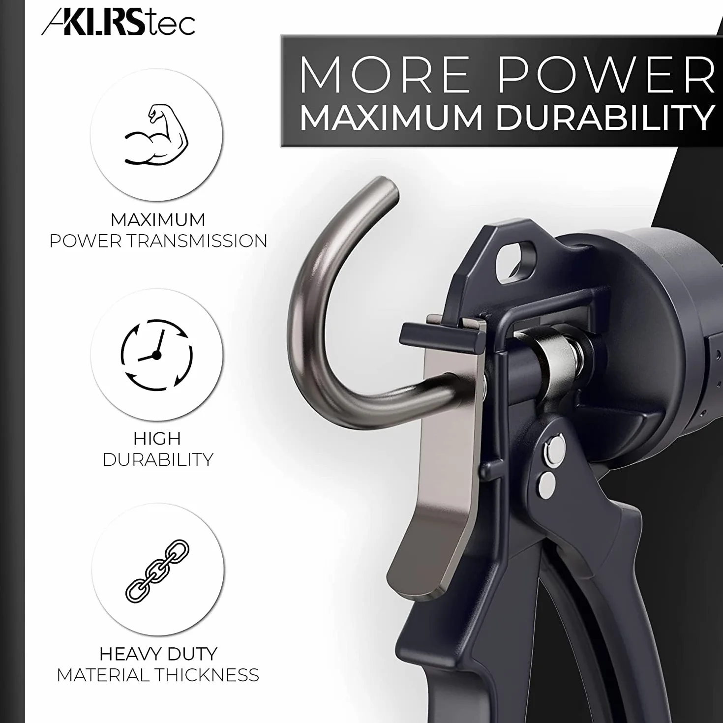 KLRS tec Professional Caulking Gun I Your Joints Will be Perfect! Profesjonalny metalowy pistolet do wszystkich popularnych wkładów uszczelniające i klejących (silikon, akryl itp.) 310 ml