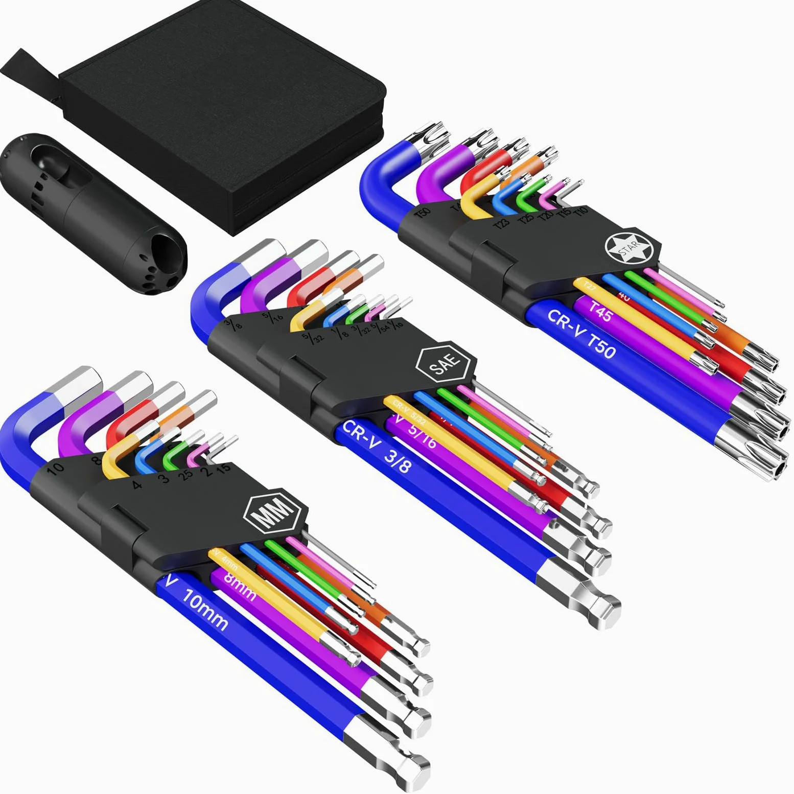 Zestaw kluczy imbusowych, zestaw kluczy imbusowych, zestaw kluczy imbusowych, metryczny, imperialny, bardzo długi zestaw kluczy imbusowych, 1,5 mm-10 mm, T10-T50 1/16-3/8, zestaw kluczy
