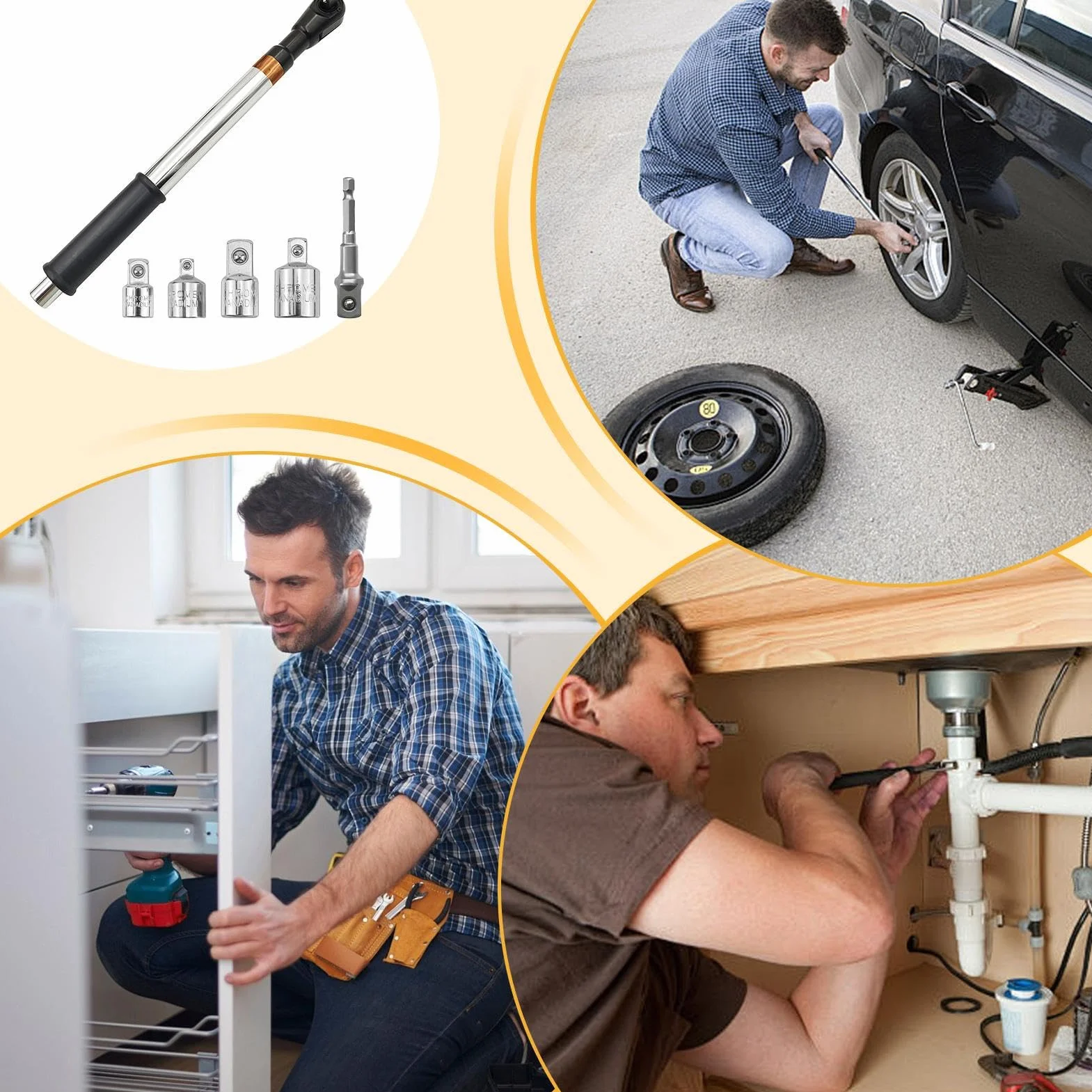 Klucz przedłużający, przedłużacz klucza nasadowego, 17,13 x 1,18 , kompaktowe narzędzie do instalacji HVAC, sprzętu rolniczego, konserwacji rowerów, paneli elektrycznych, naprawy motocykli | Przedłużak 12,7 mm Do Wiertarki Elektrycznej Do Rur Motocykli Do
