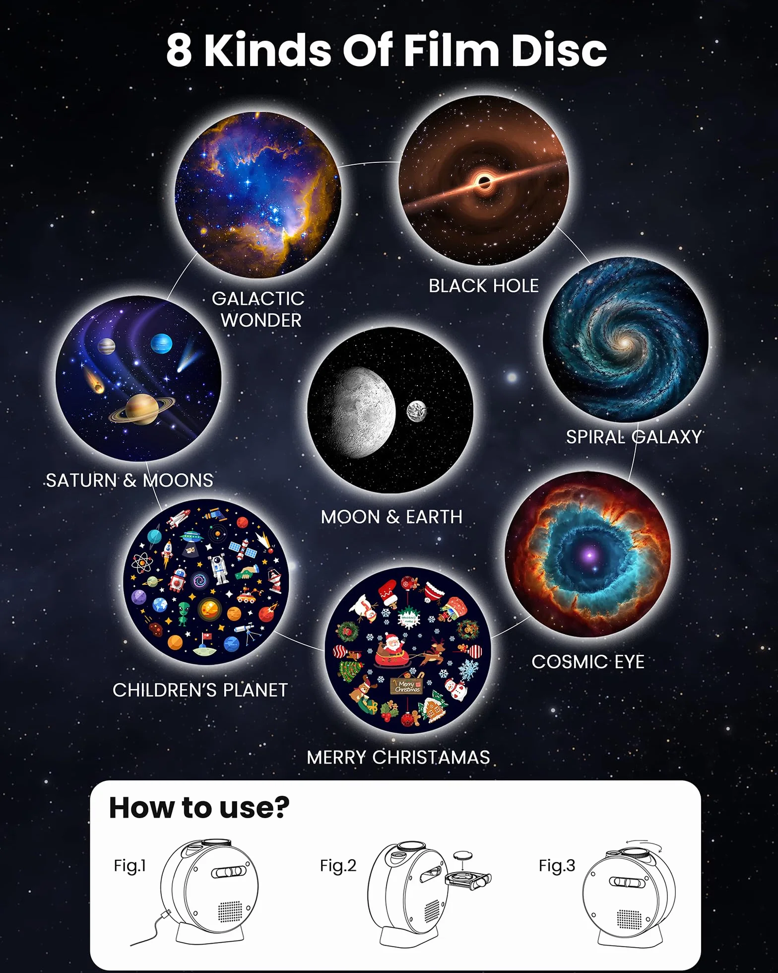 MERTTURM Planetarium Projector, Galaxy Star Projector do Sypialnia, Wymiana HD 8 Dysków Filmowych i Regulowany długość ostrości, Lampka Sufitowa z Głośnikiem Bluetooth i białych szumów